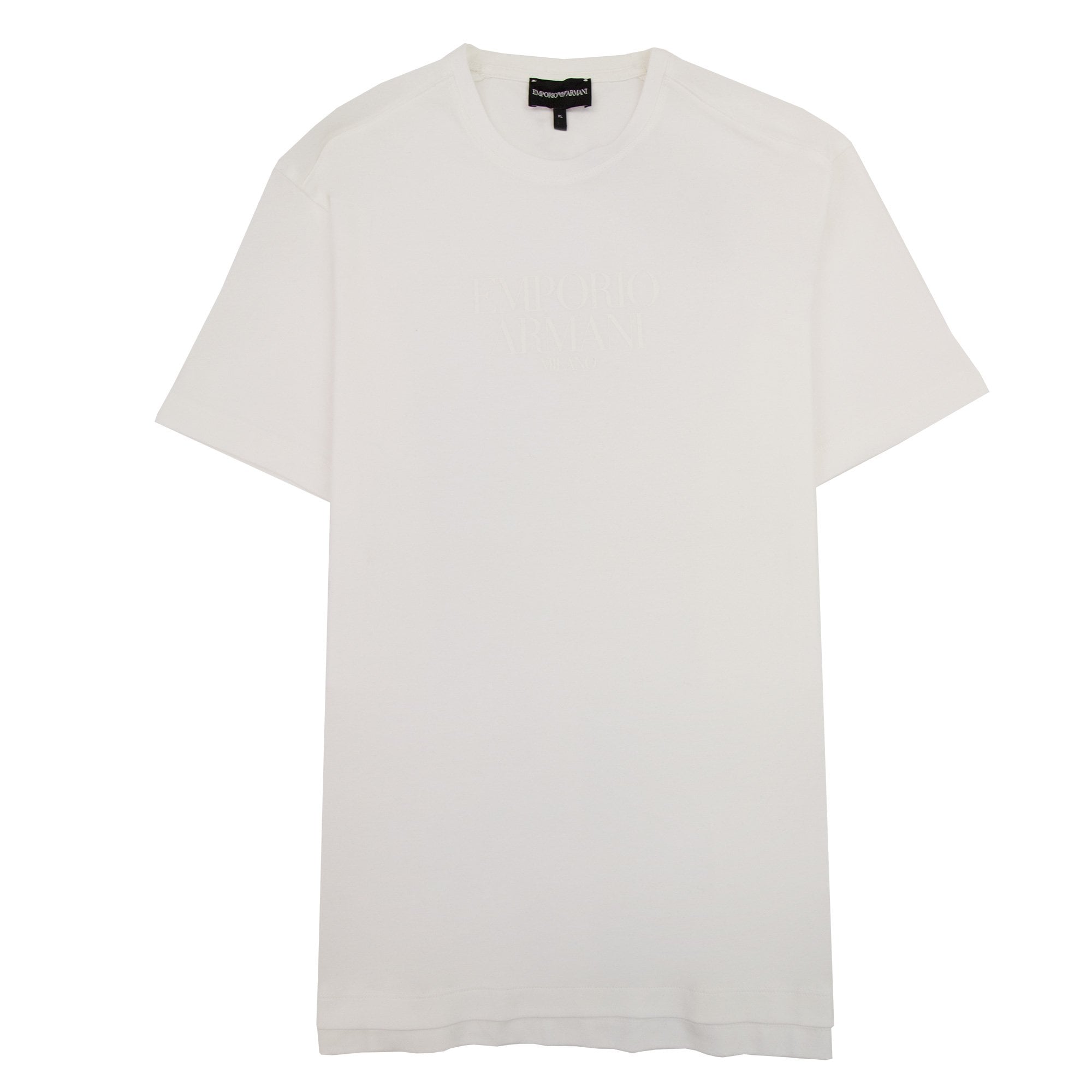 Emporio Armani Milano Rubber Logo S/s T Shirt White