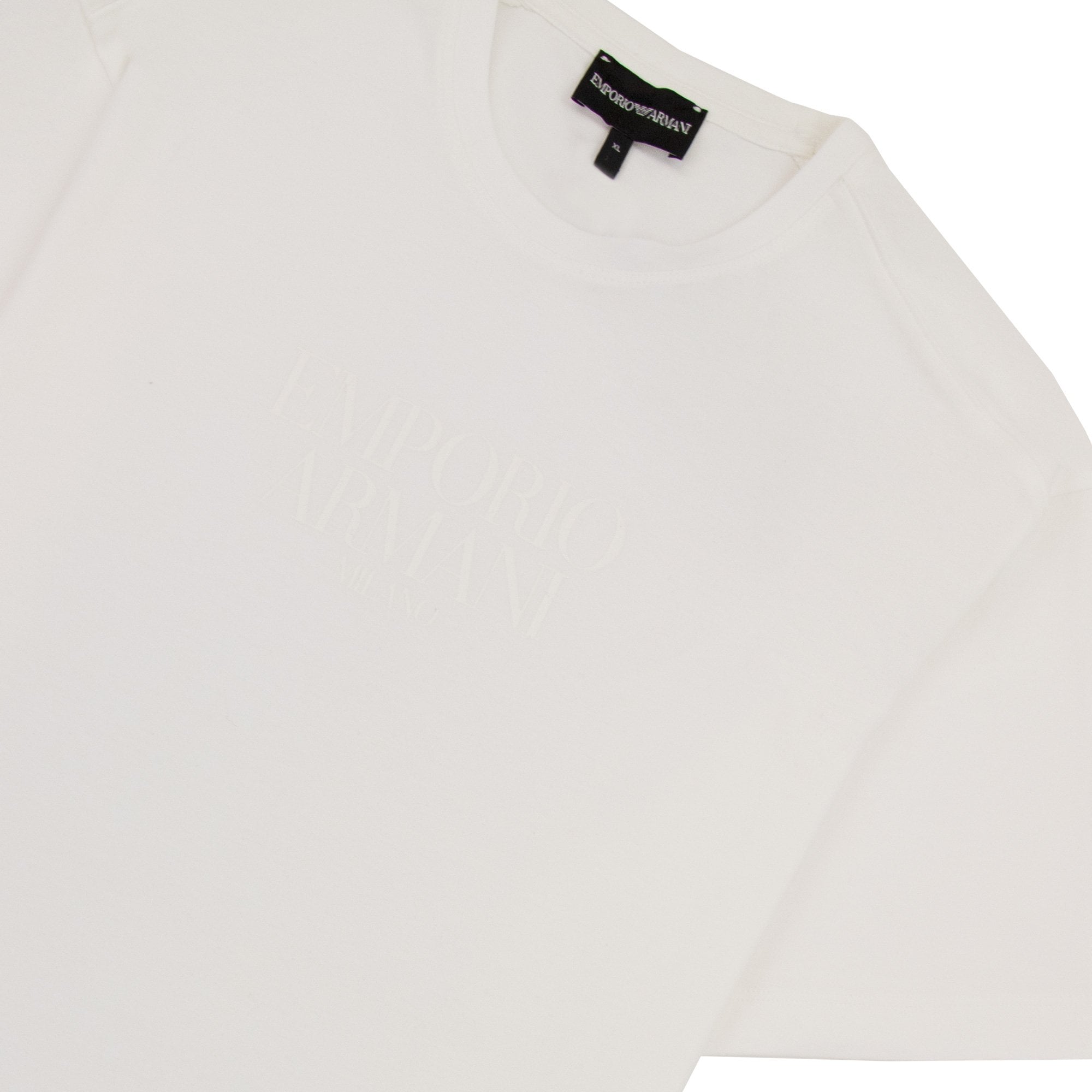 Emporio Armani Milano Rubber Logo S/s T Shirt White