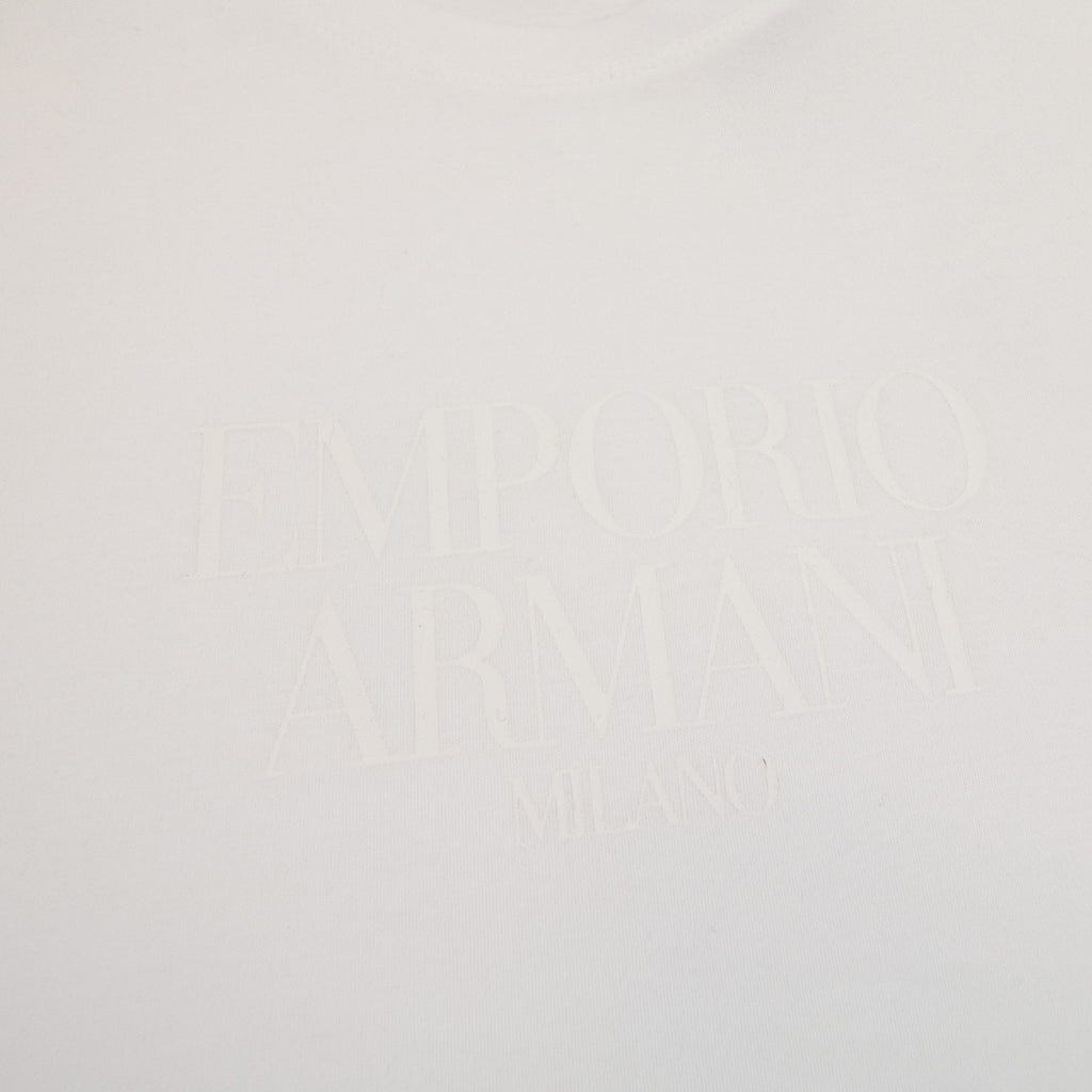 Emporio Armani Milano Rubber Logo S/s T Shirt White
