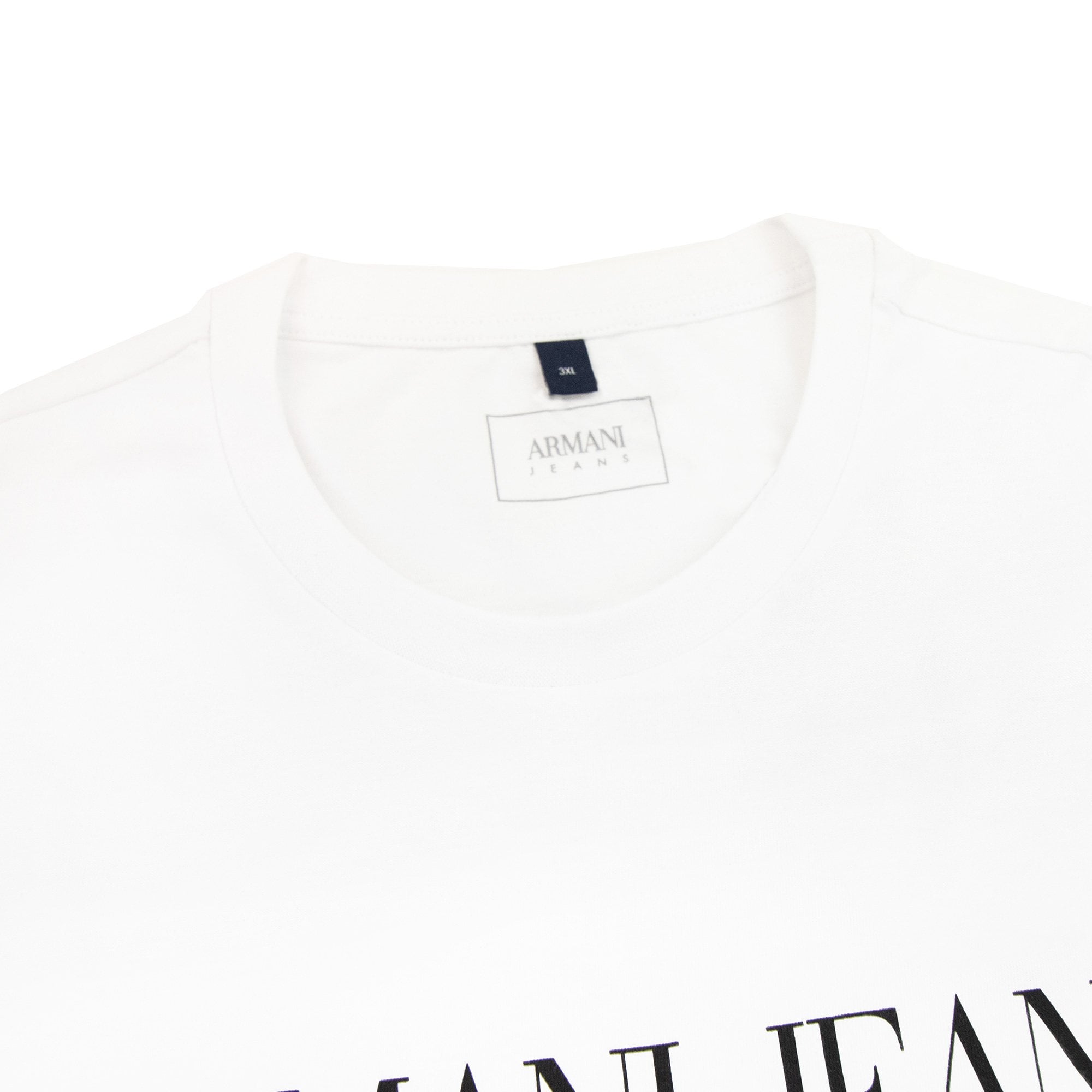 Armani Jeans Barcode Print Logo T Shirt White