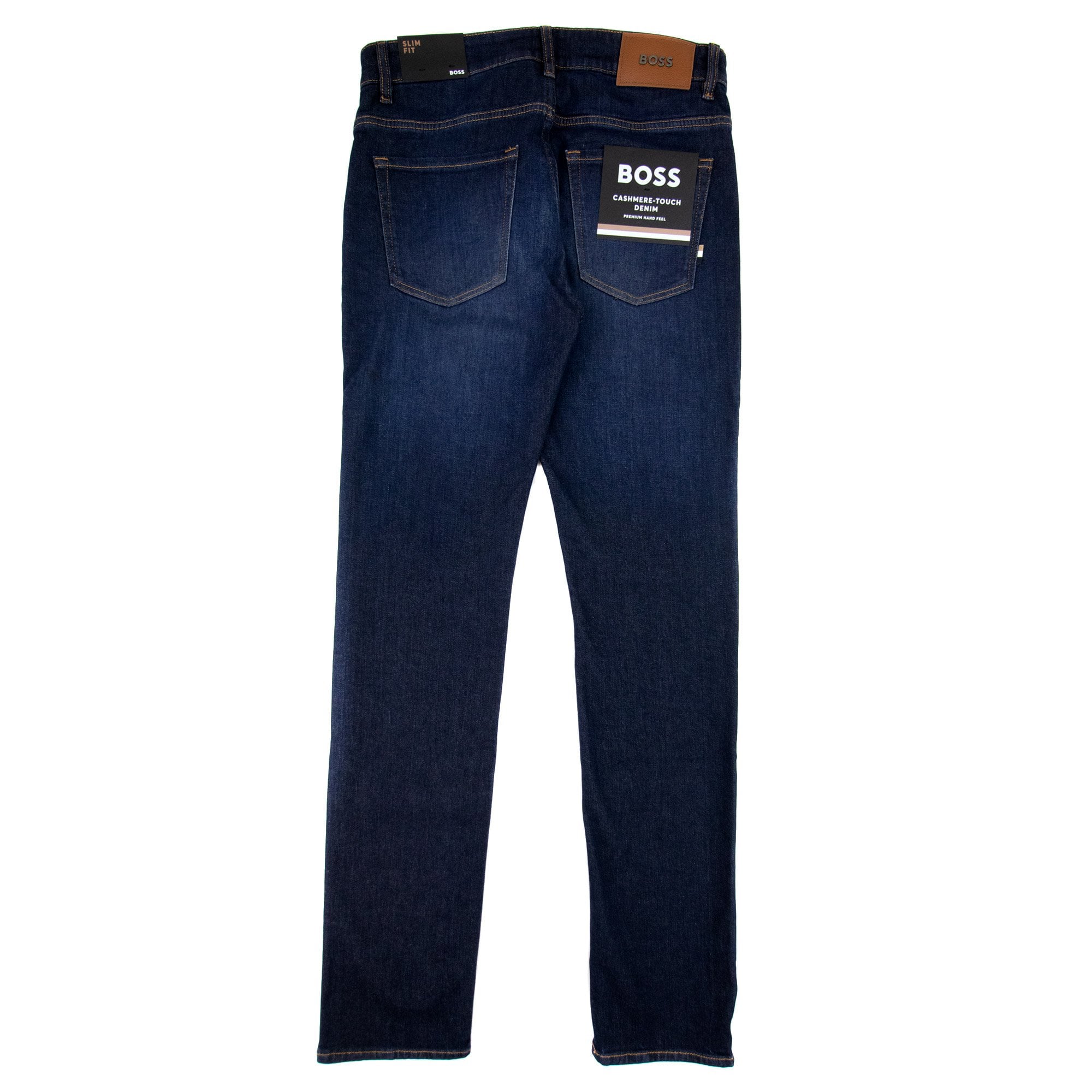 Hugo Boss Slim-fit Jeans In Super-soft Dark-blue Denim Denim