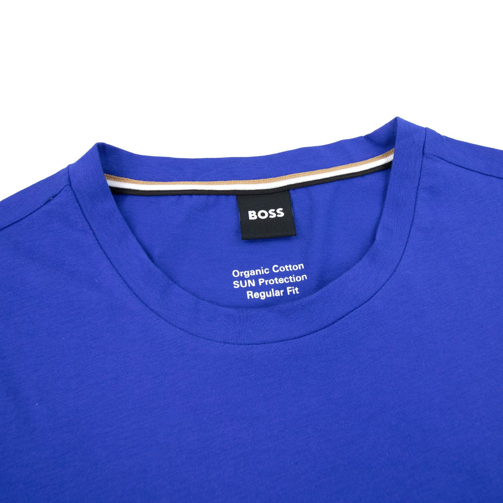 Hugo Boss Organic-cotton T-shirt With Contrast Logo Elec Blue