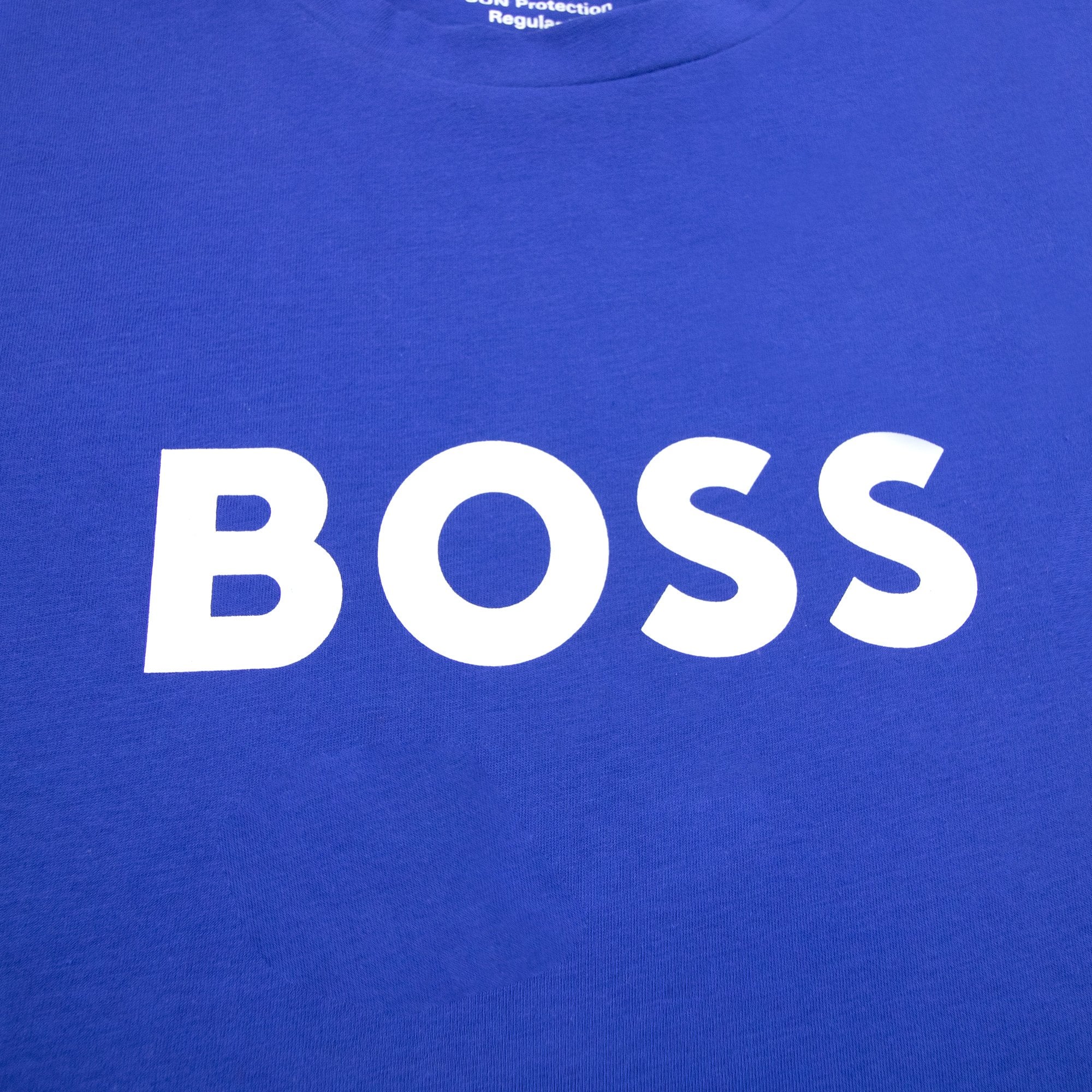 Hugo Boss Organic-cotton T-shirt With Contrast Logo Elec Blue