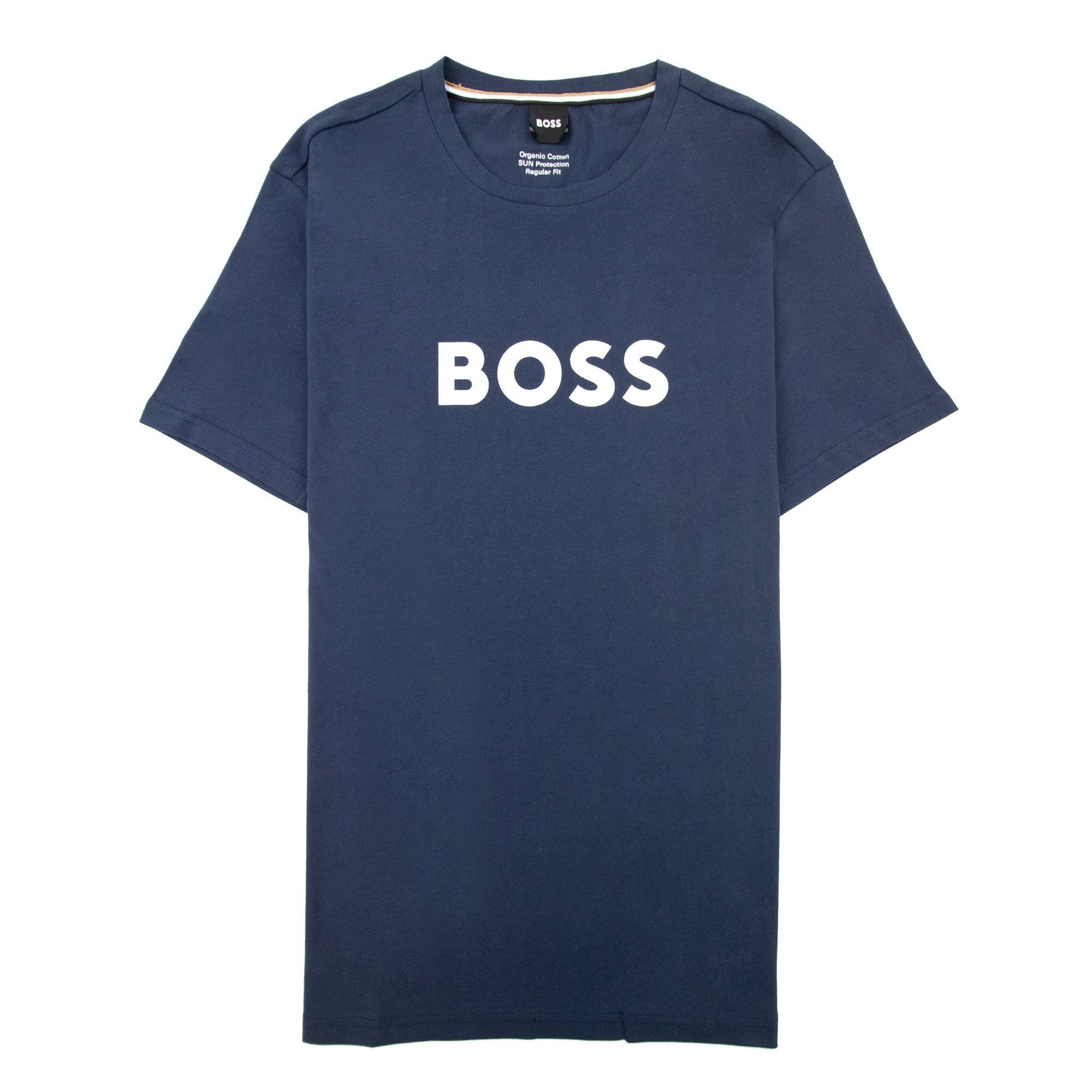 Hugo Boss Organic-cotton T-shirt With Contrast Logo Navy 413