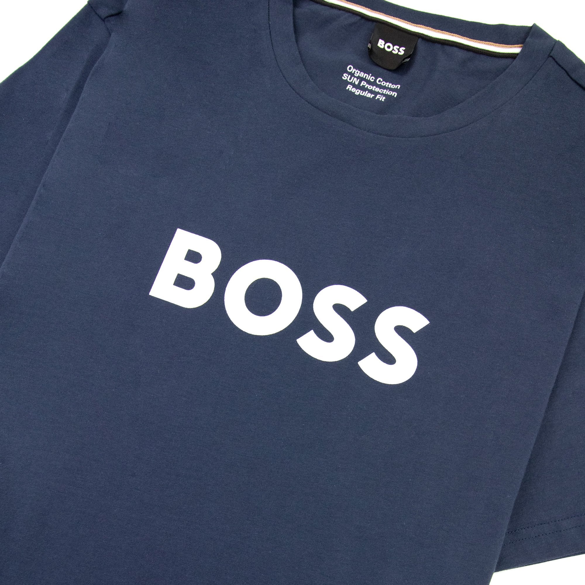 Hugo Boss Organic-cotton T-shirt With Contrast Logo Navy 413