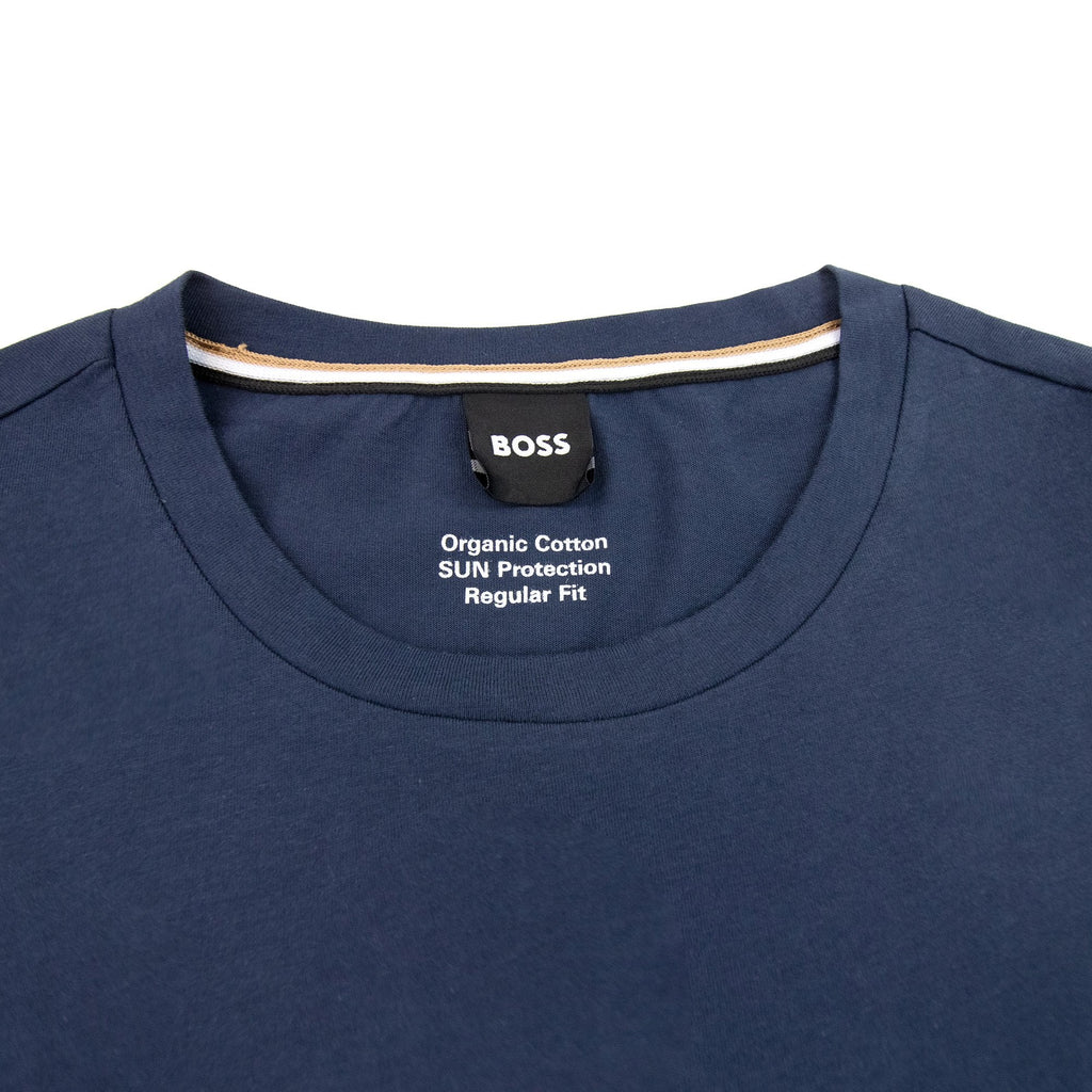 Hugo Boss Organic-cotton T-shirt With Contrast Logo Navy 413