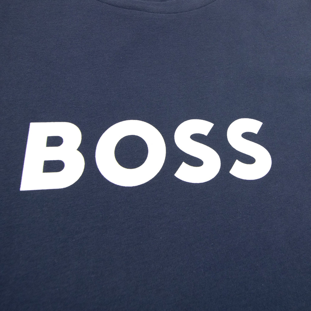 Hugo Boss Organic-cotton T-shirt With Contrast Logo Navy 413