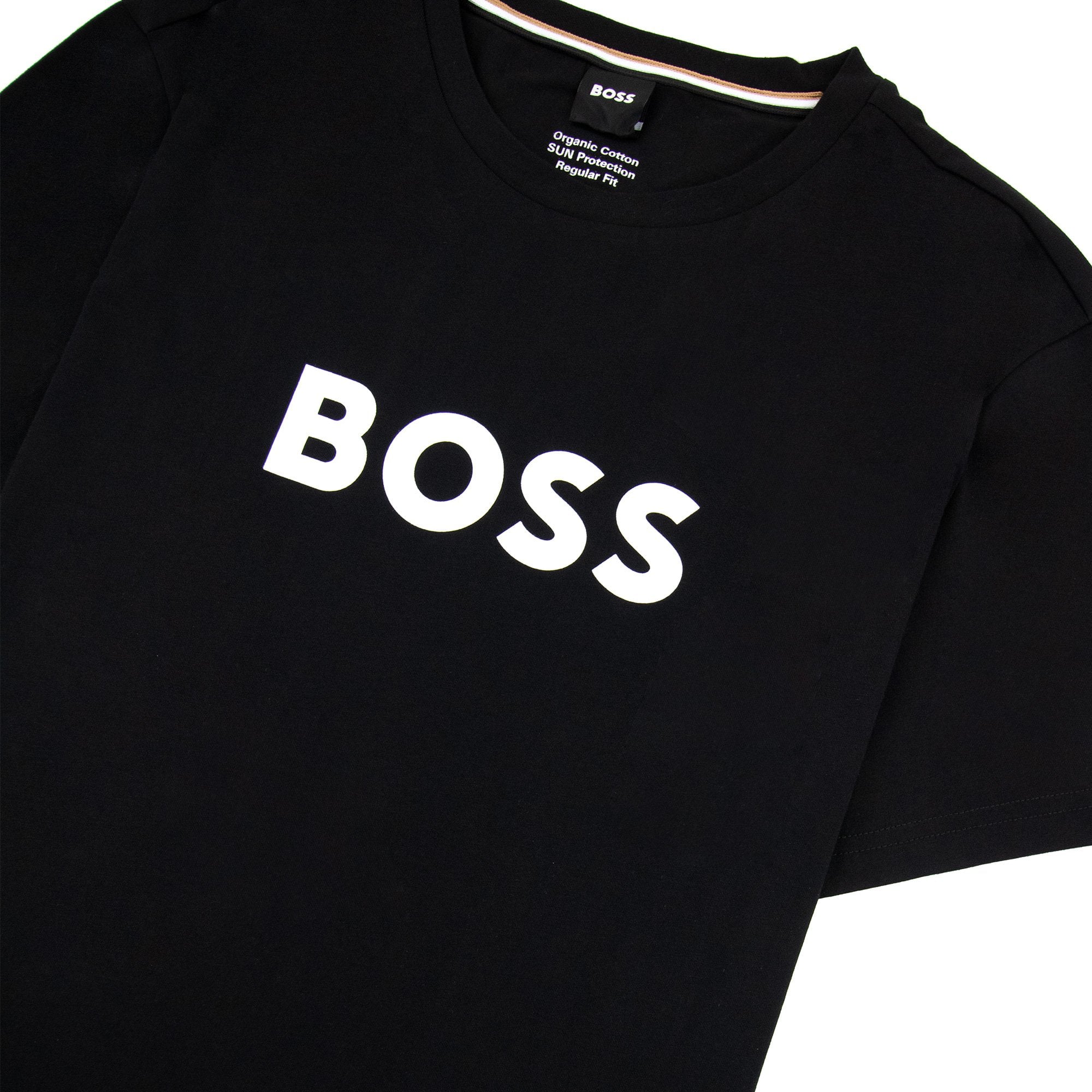 Hugo Boss Organic-cotton T-shirt With Contrast Logo Black 001