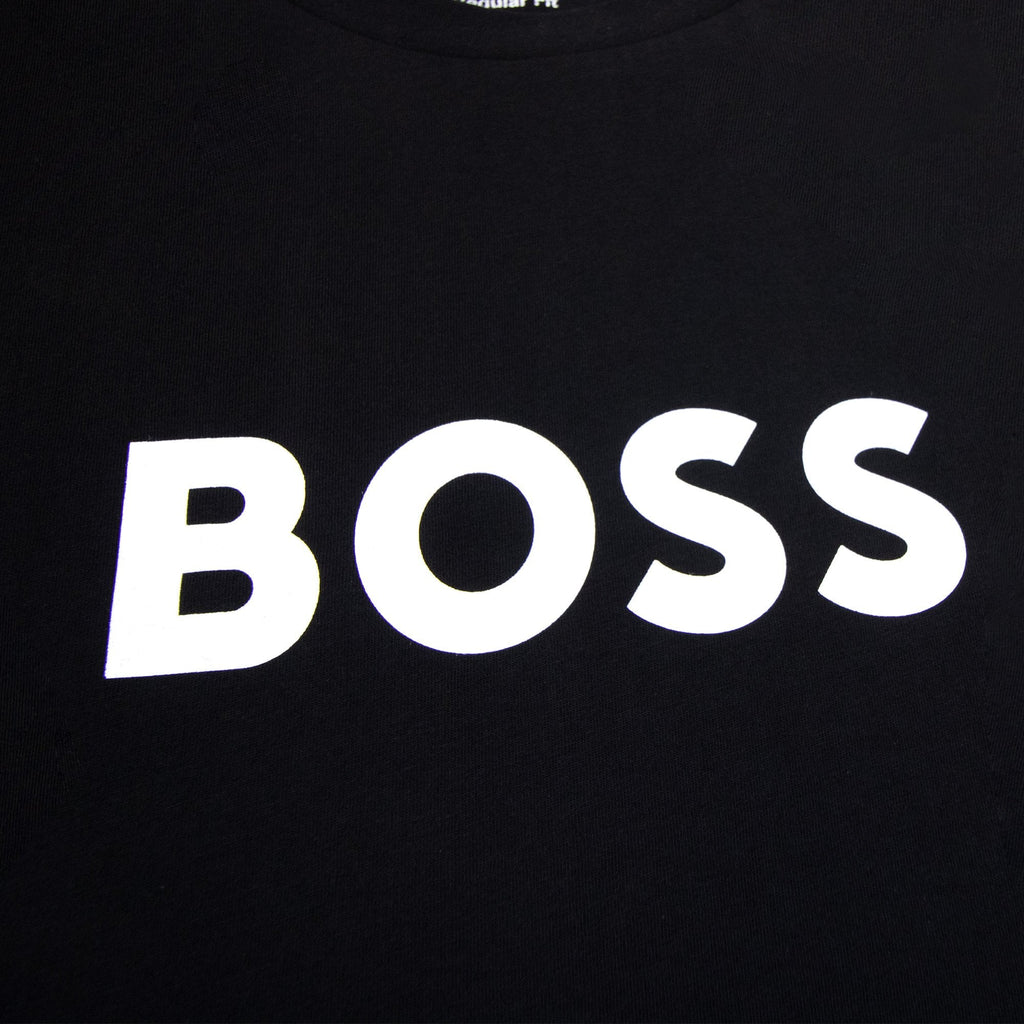 Hugo Boss Organic-cotton T-shirt With Contrast Logo Black 001