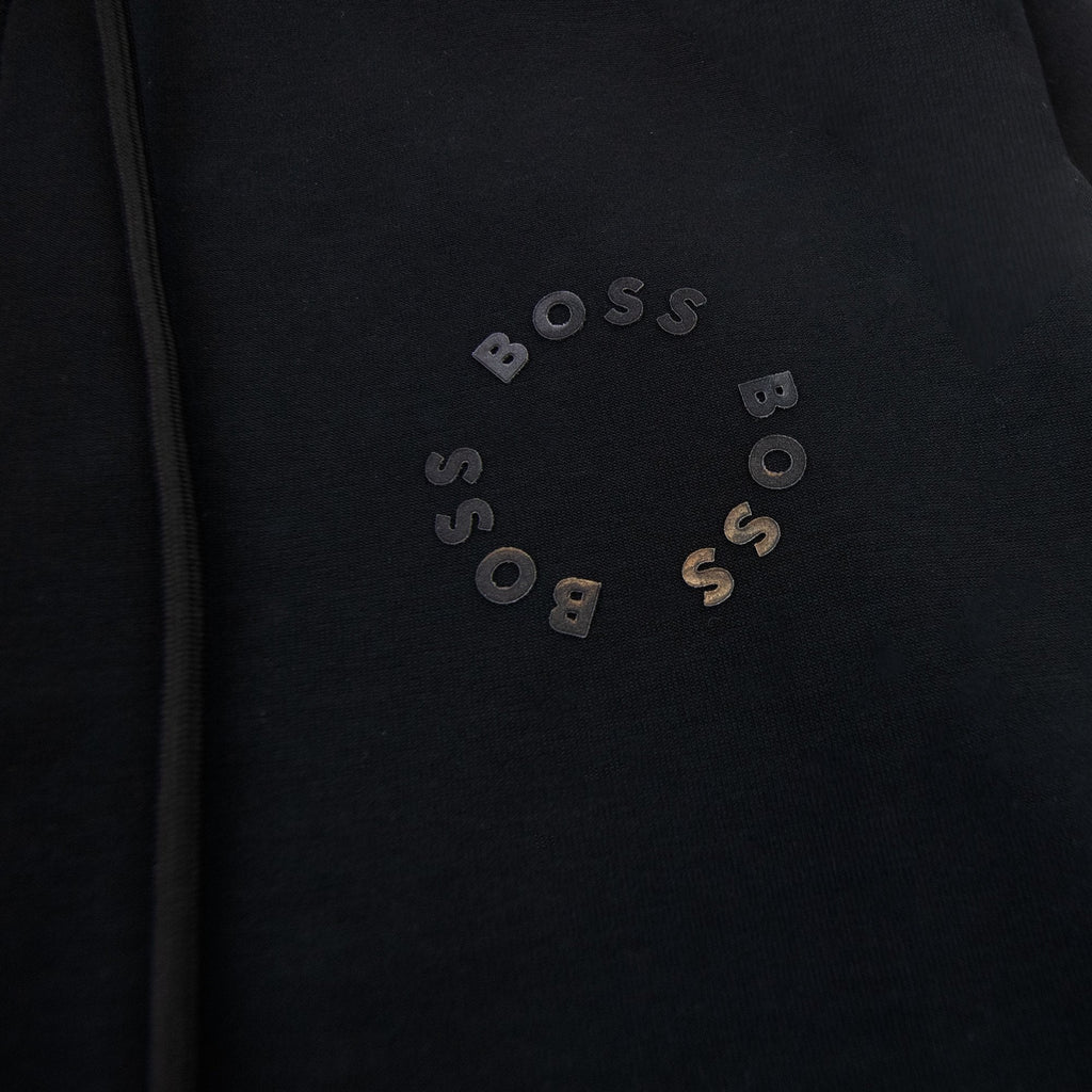 Hugo Boss Saggy 2 Cotton-blend Zip-up Hoodie With Raised Log Black 001