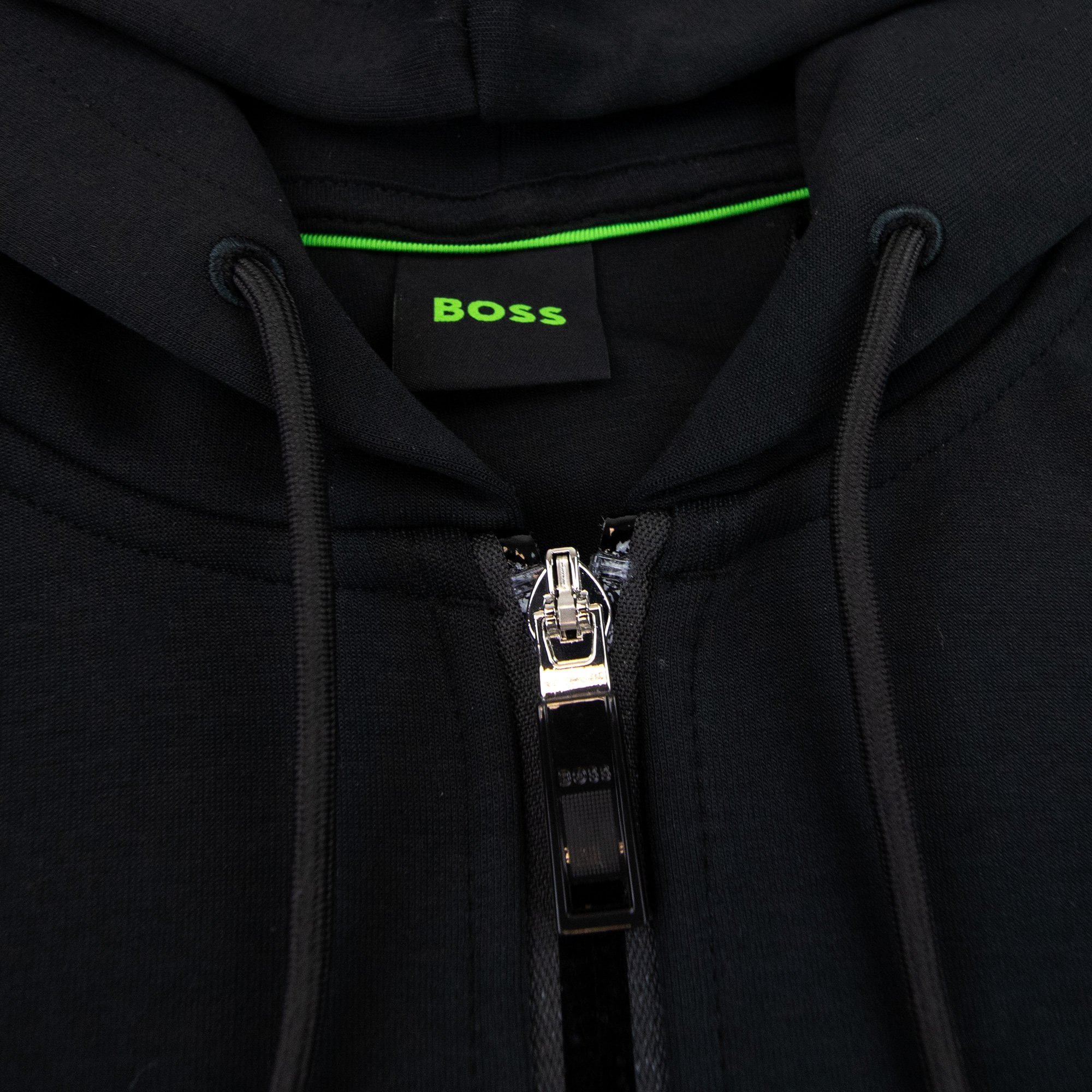 Hugo Boss Saggy 2 Cotton-blend Zip-up Hoodie With Raised Log Black 001