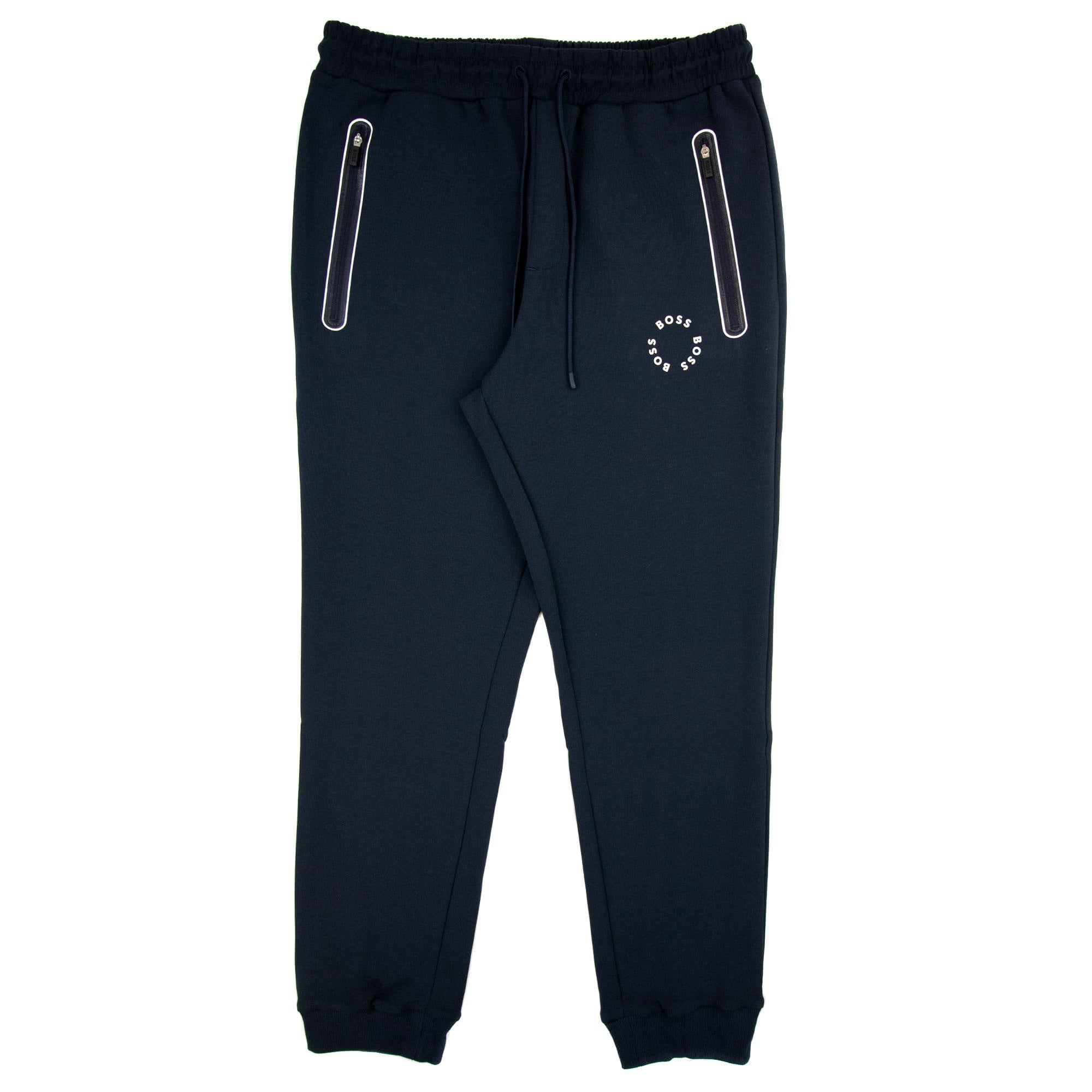 Hugo Boss Hadiko 2 Cotton-blend Tracksuit Bottoms With Raise Navy 402