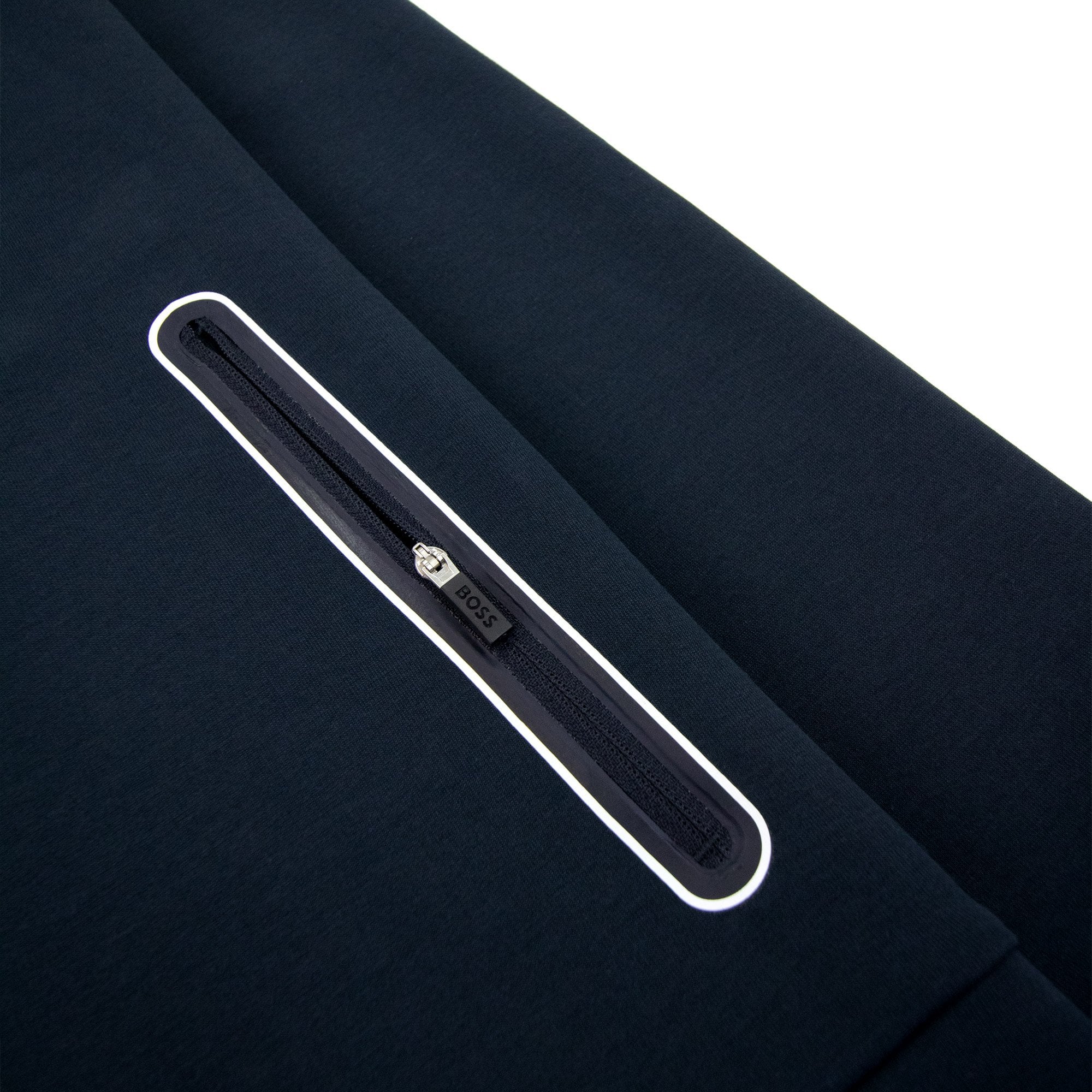 Hugo Boss Saggy 2 Cotton-blend Zip-up Hoodie With Raised Log Navy 402