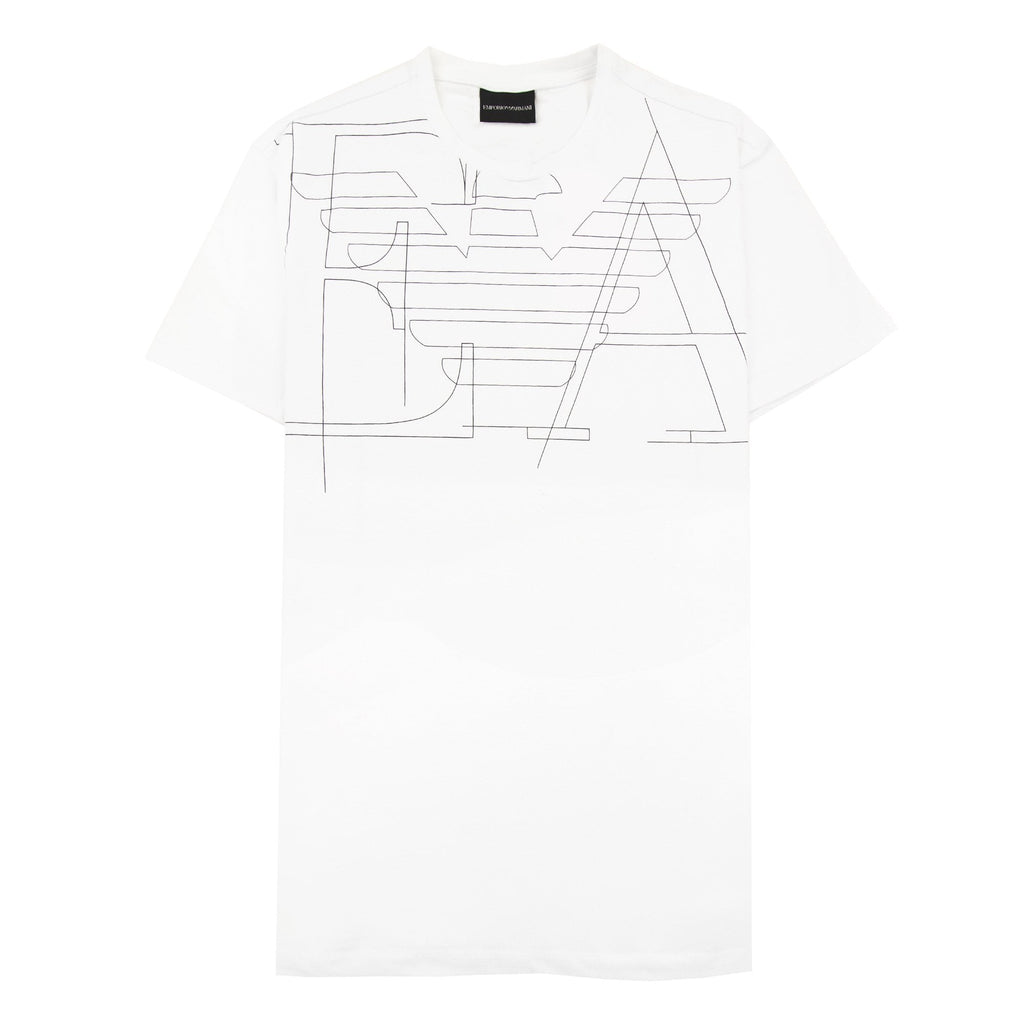 Emporio Armani Logo Shilling Print T Shirt White 0100