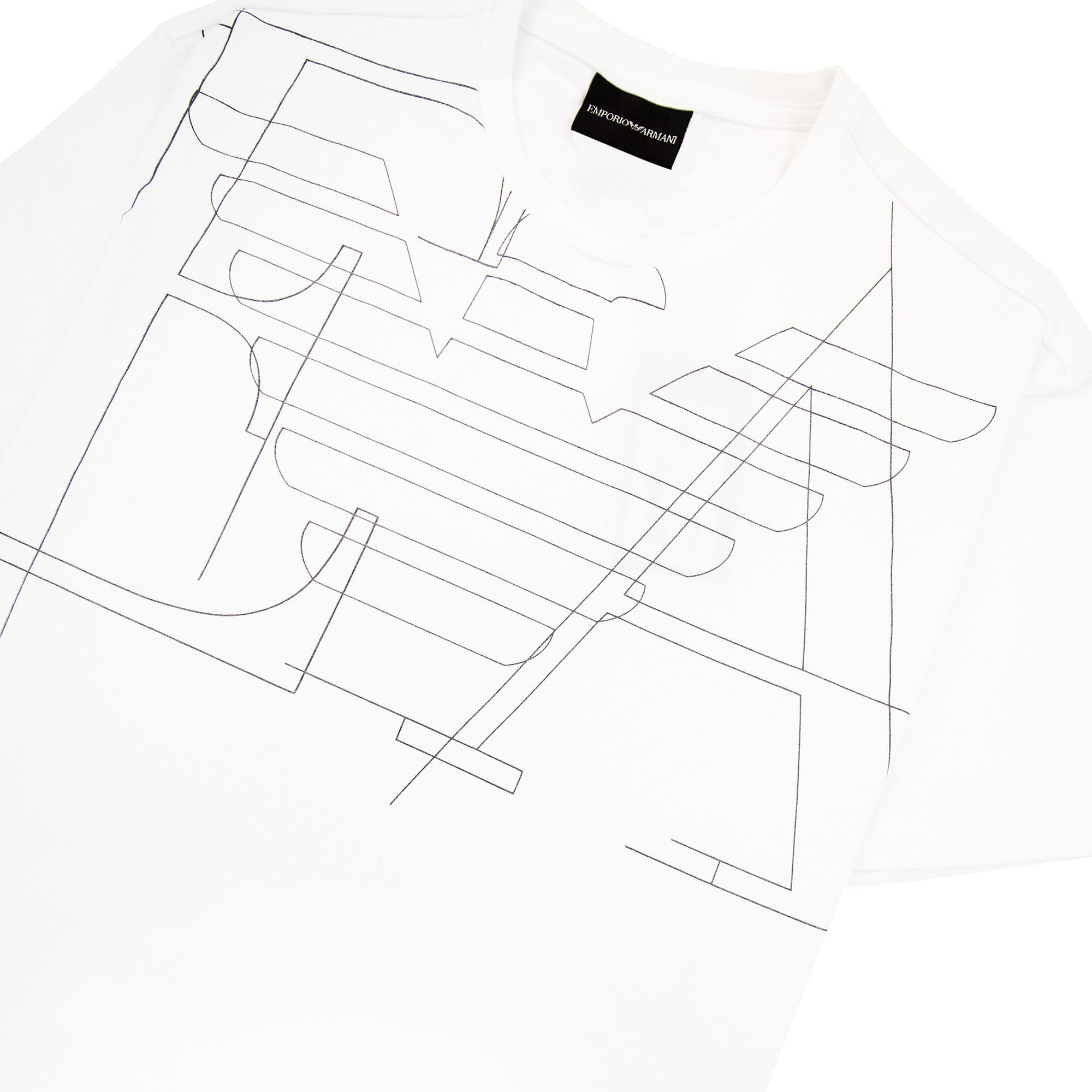 Emporio Armani Logo Shilling Print T Shirt White 0100