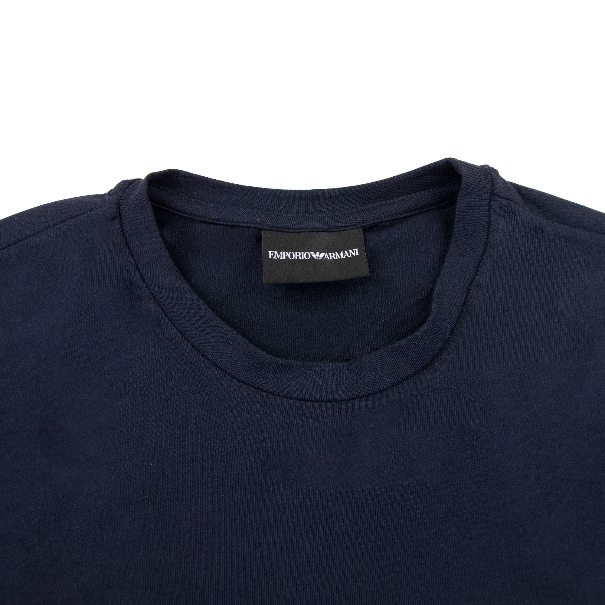 Emporio Armani Gold Eagle Logo T Shirt Navy Blue