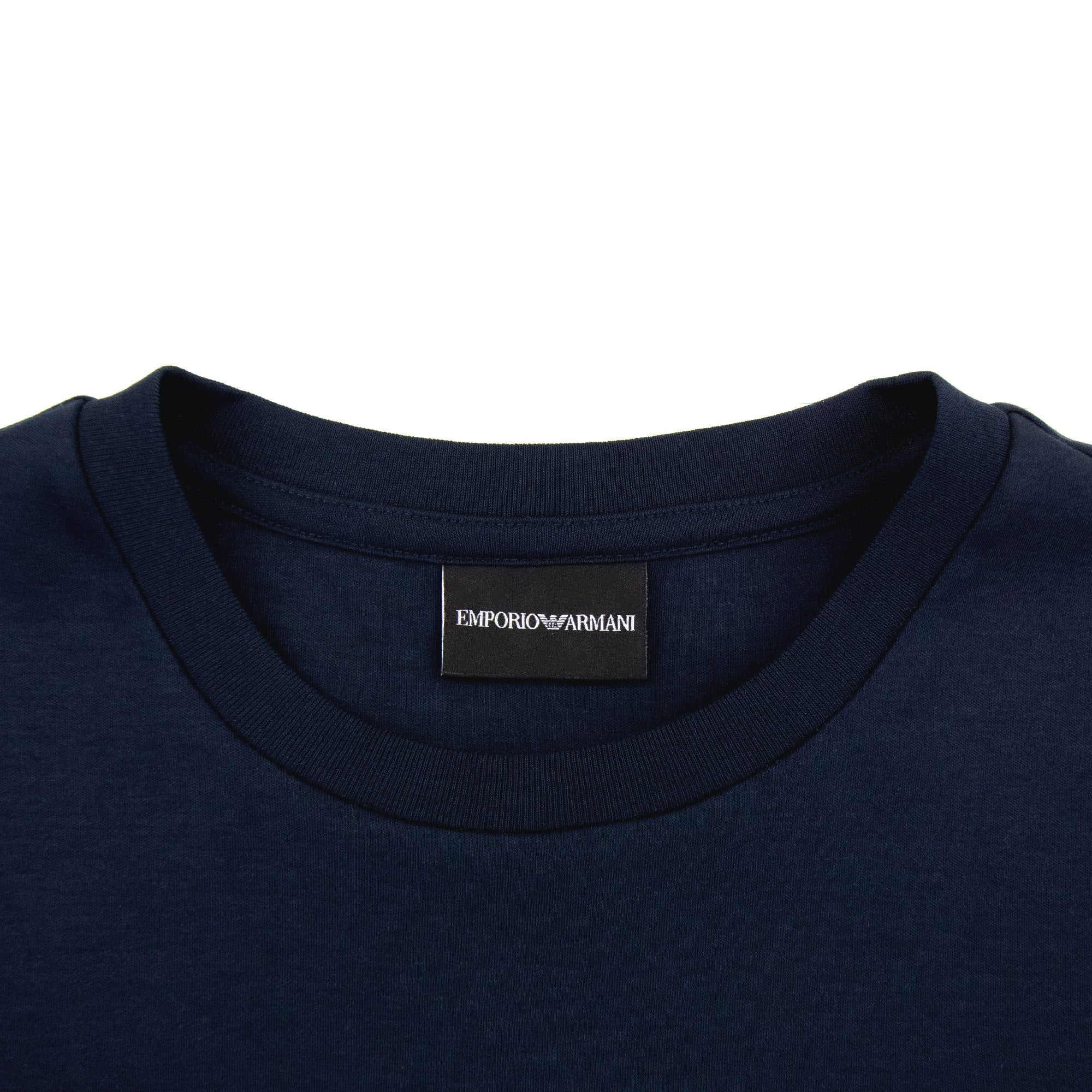 Emporio Armani Mesh Eagle Logo T Shirt Navy