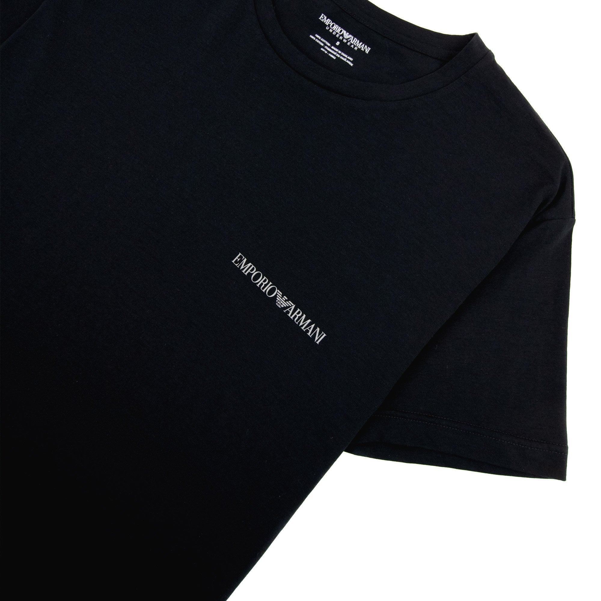 Emporio Armani Chest Logo Crewneck T Shirt Black