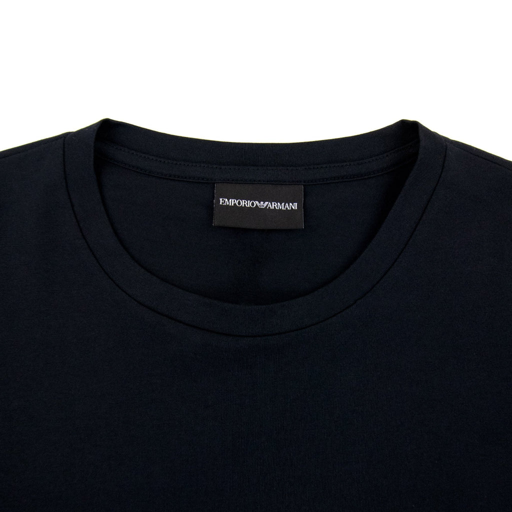 Emporio Armani Embroidered Eagle Logo T Shirt Black