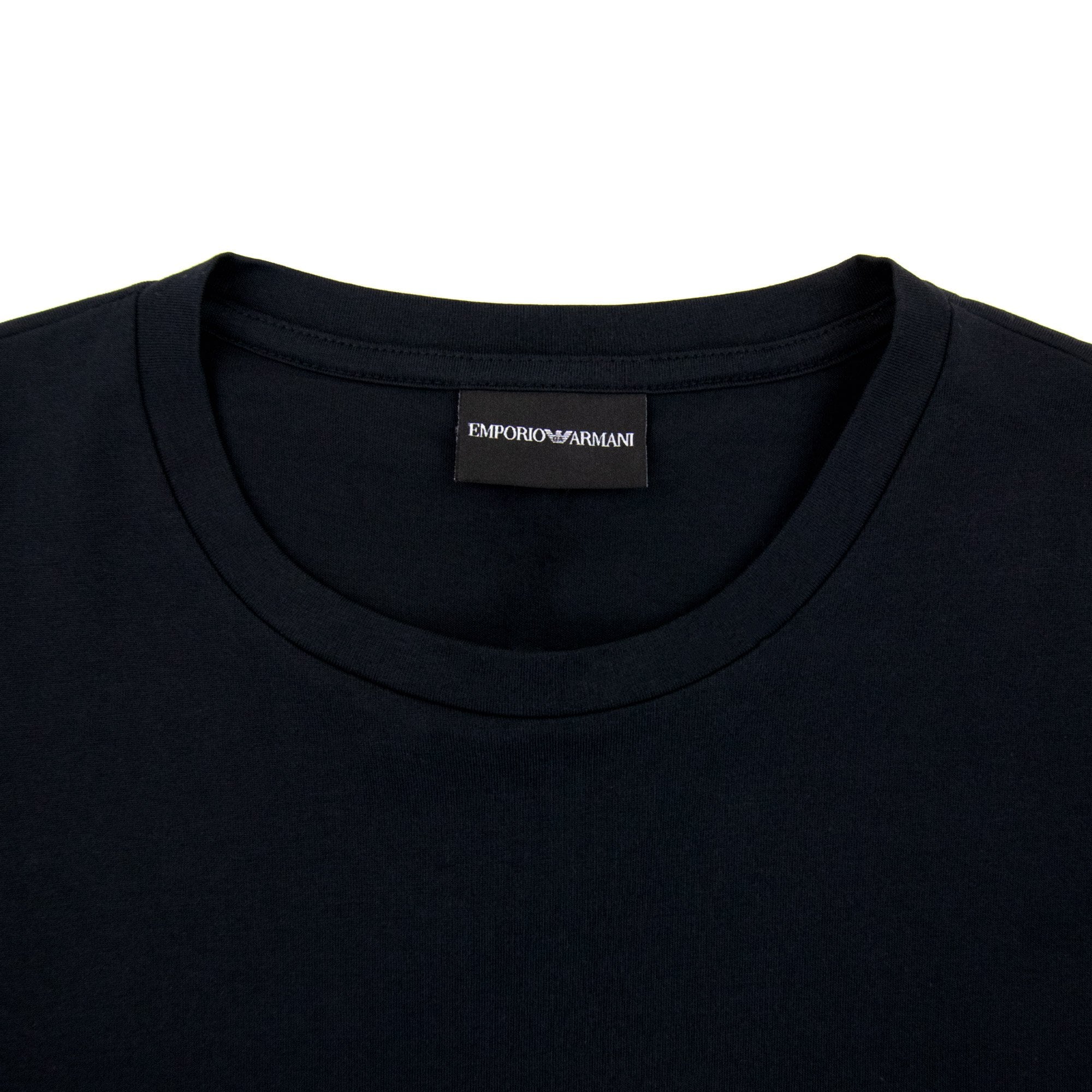 Emporio Armani Embroidered Eagle Logo T Shirt Black