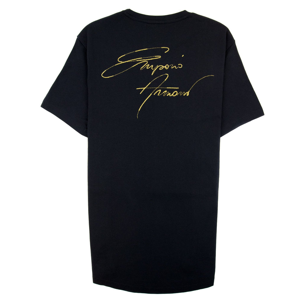 Emporio Armani Embroidered Eagle Logo T Shirt Black