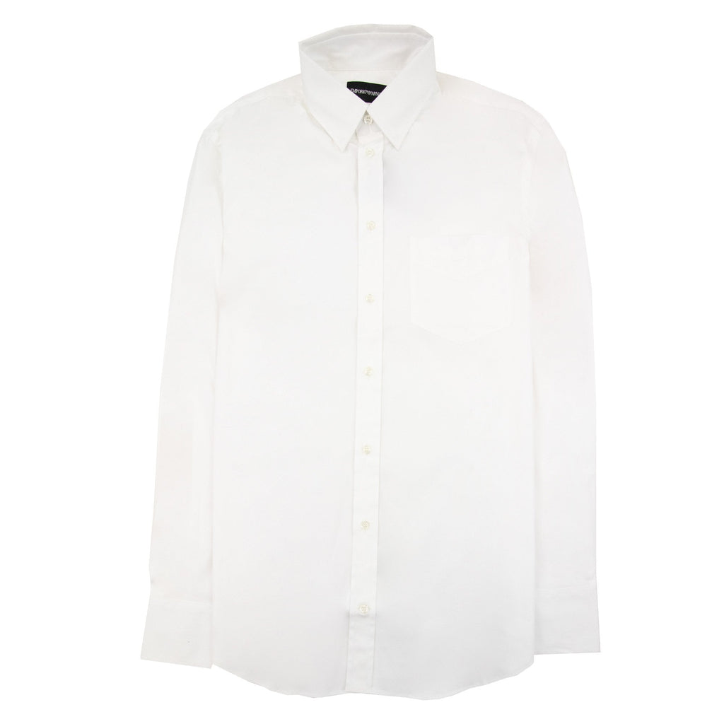 Emporio Armani Eagle Logo Front Pocket L/s Shirt White