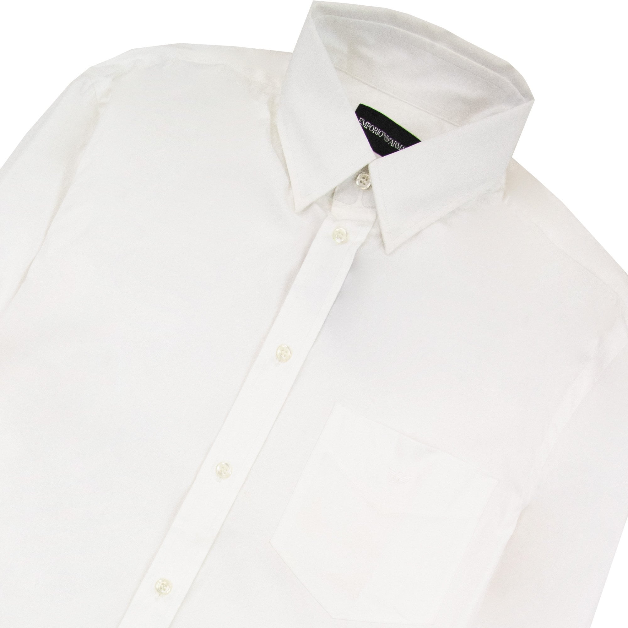 Emporio Armani Eagle Logo Front Pocket L/s Shirt White