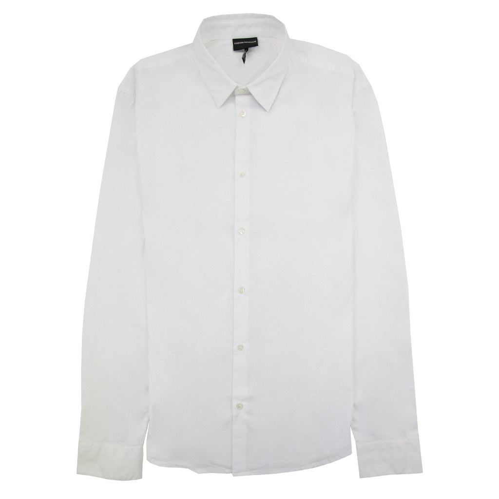 Emporio Armani Embroidered Eagle Logo L/s Shirt White