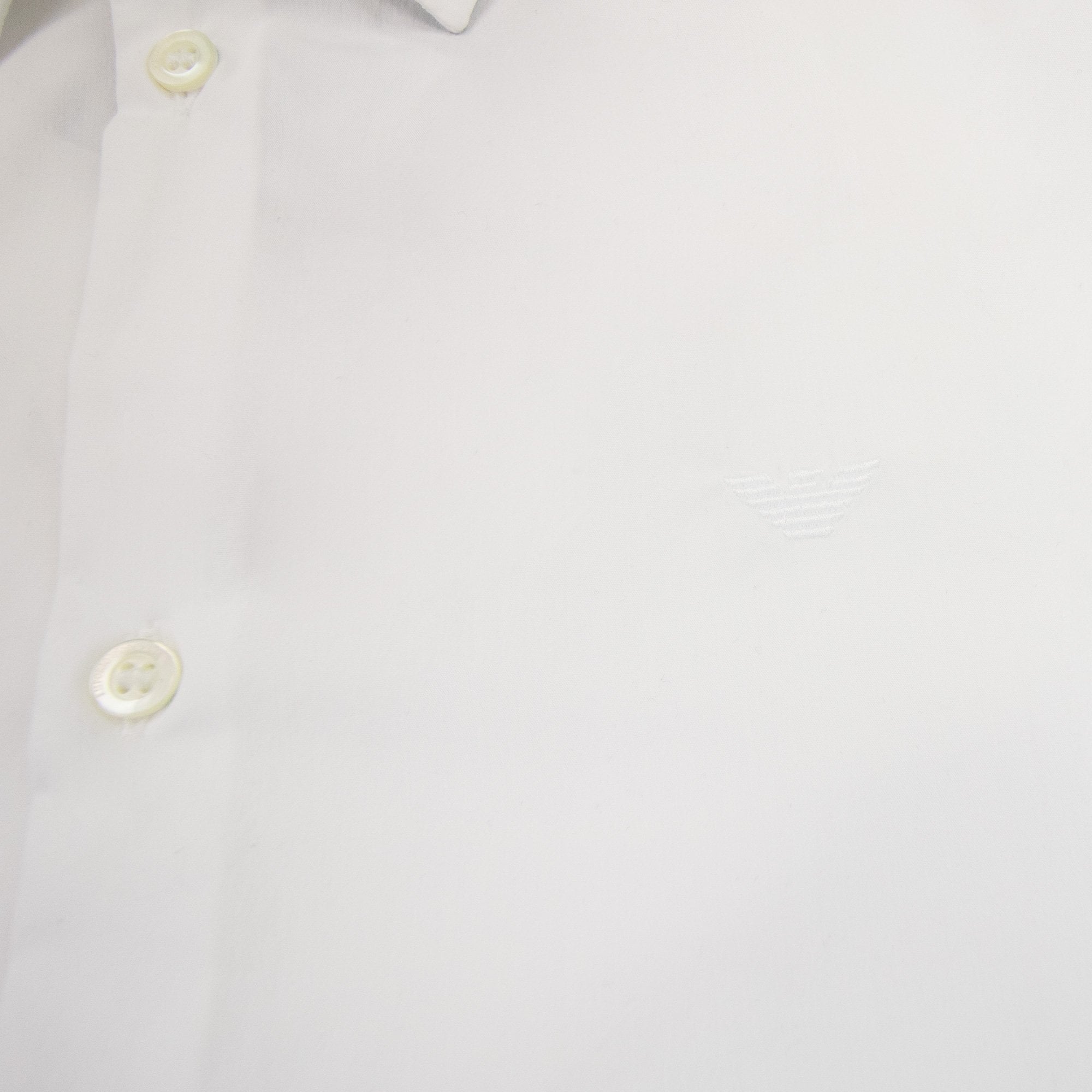 Emporio Armani Embroidered Eagle Logo L/s Shirt White