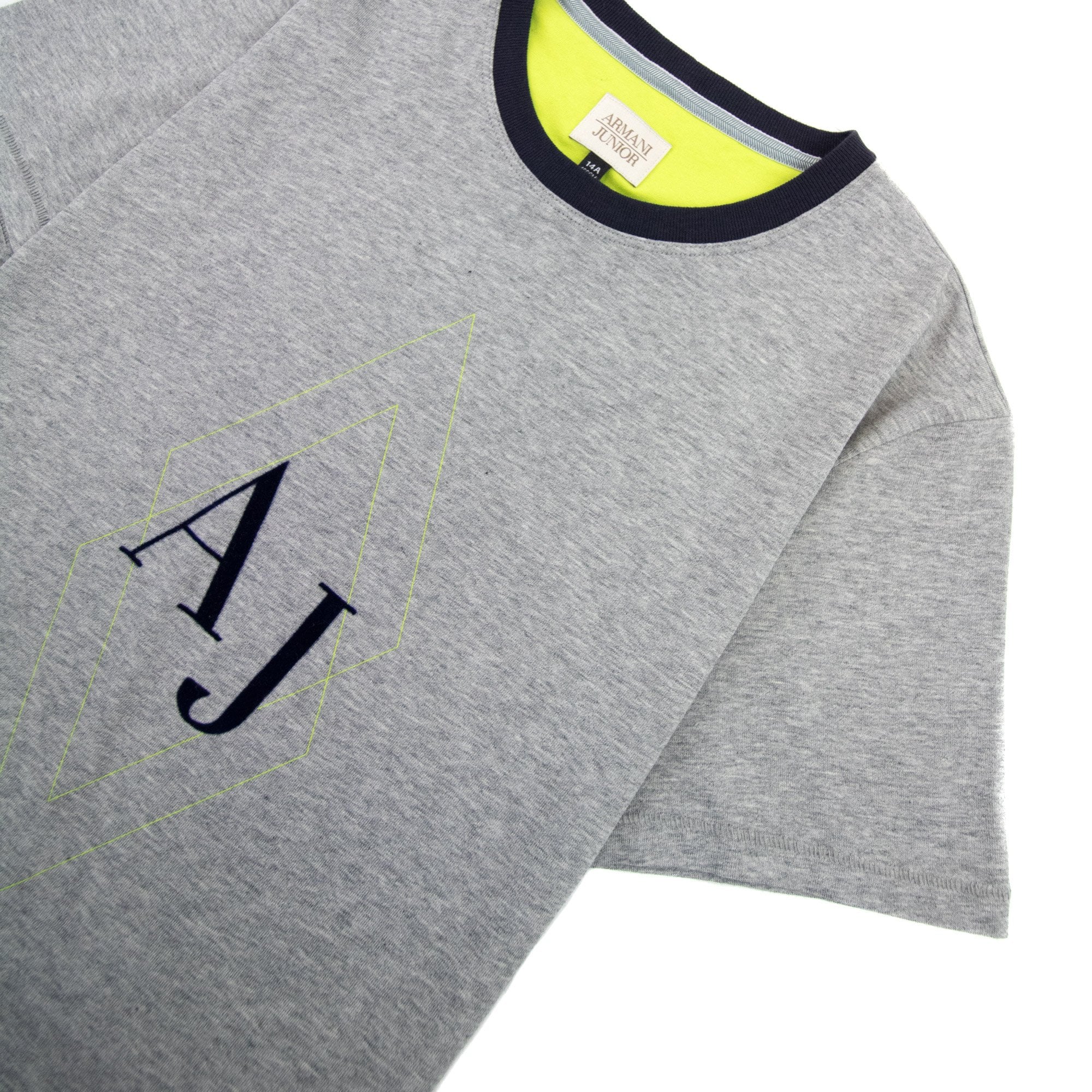 Armani Junior Aj Logo Crewneck T Shirt Grey Melange