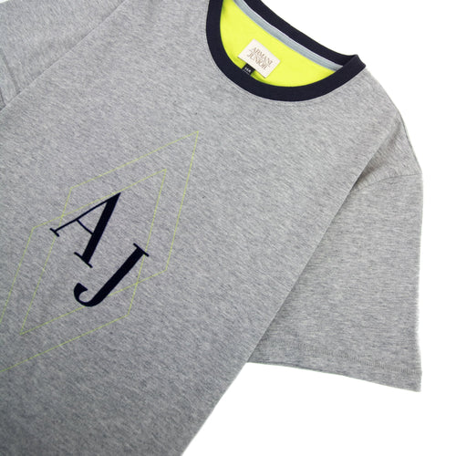 Armani Junior Aj Logo Crewneck T Shirt Grey Melange