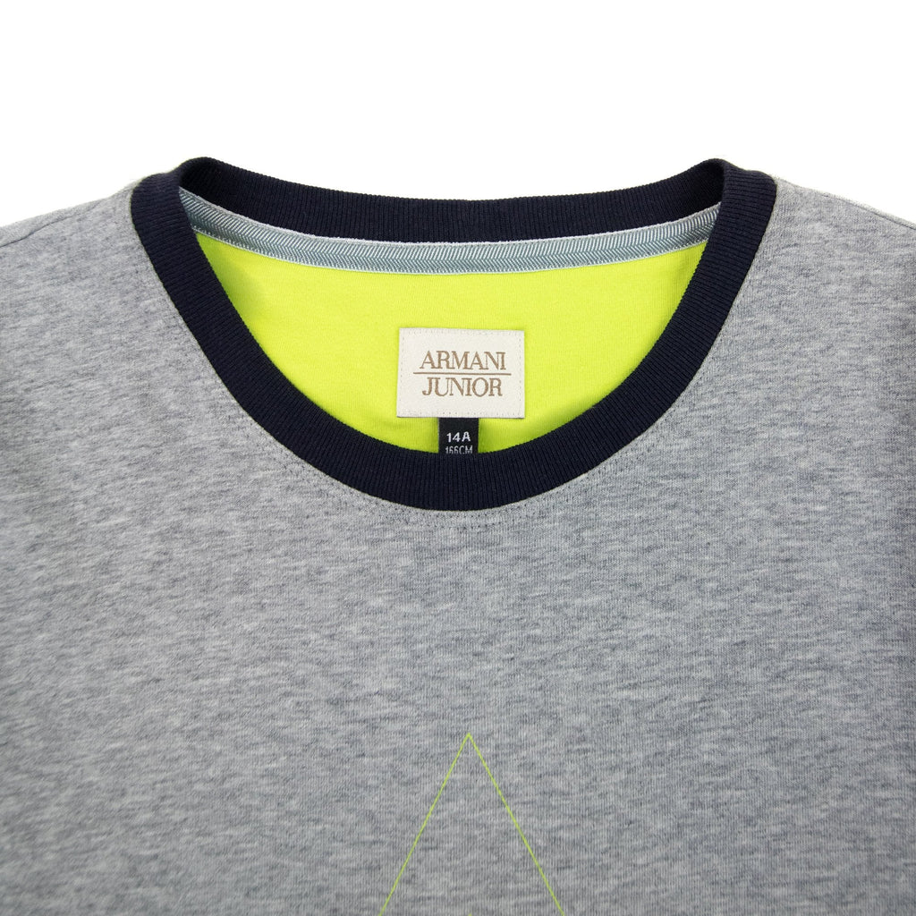 Armani Junior Aj Logo Crewneck T Shirt Grey Melange