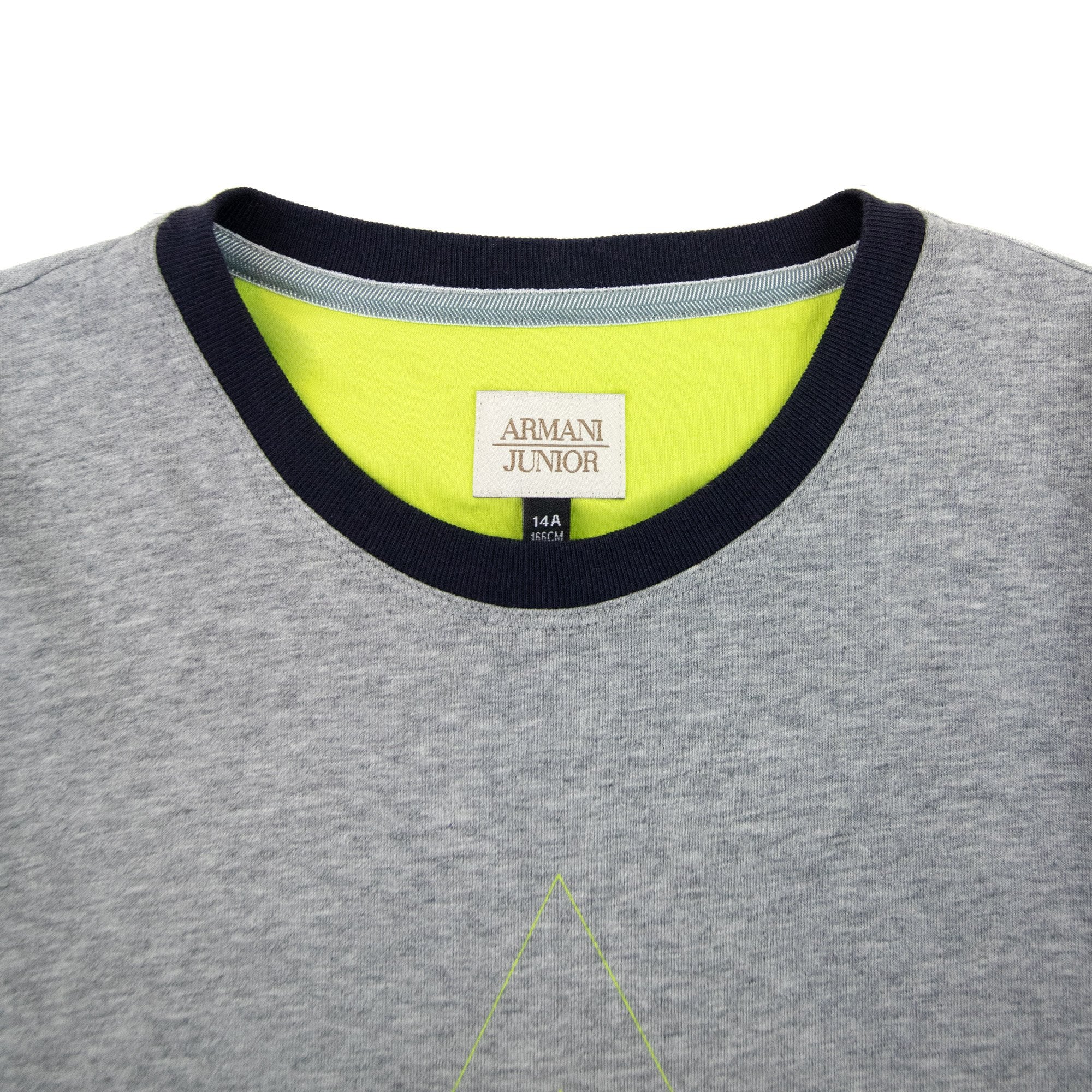 Armani Junior Aj Logo Crewneck T Shirt Grey Melange