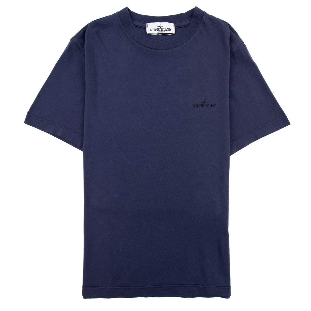 Stone Island Junior 21054 Logo T Shirt Navy Blue V0028