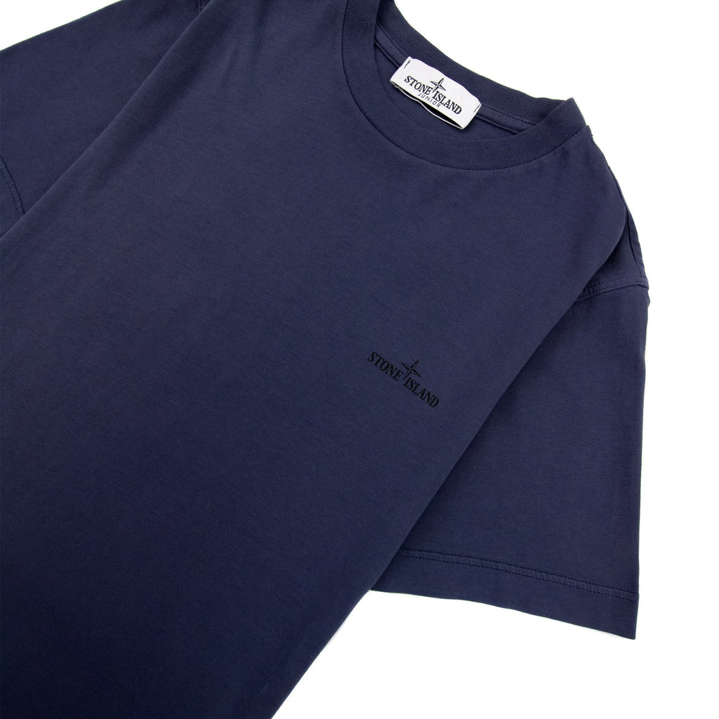 Stone Island Junior 21054 Logo T Shirt Navy Blue V0028