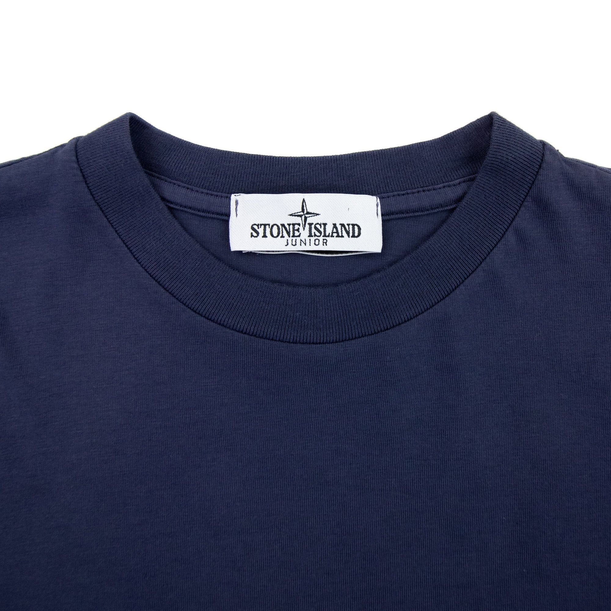 Stone Island Junior 21054 Logo T Shirt Navy Blue V0028