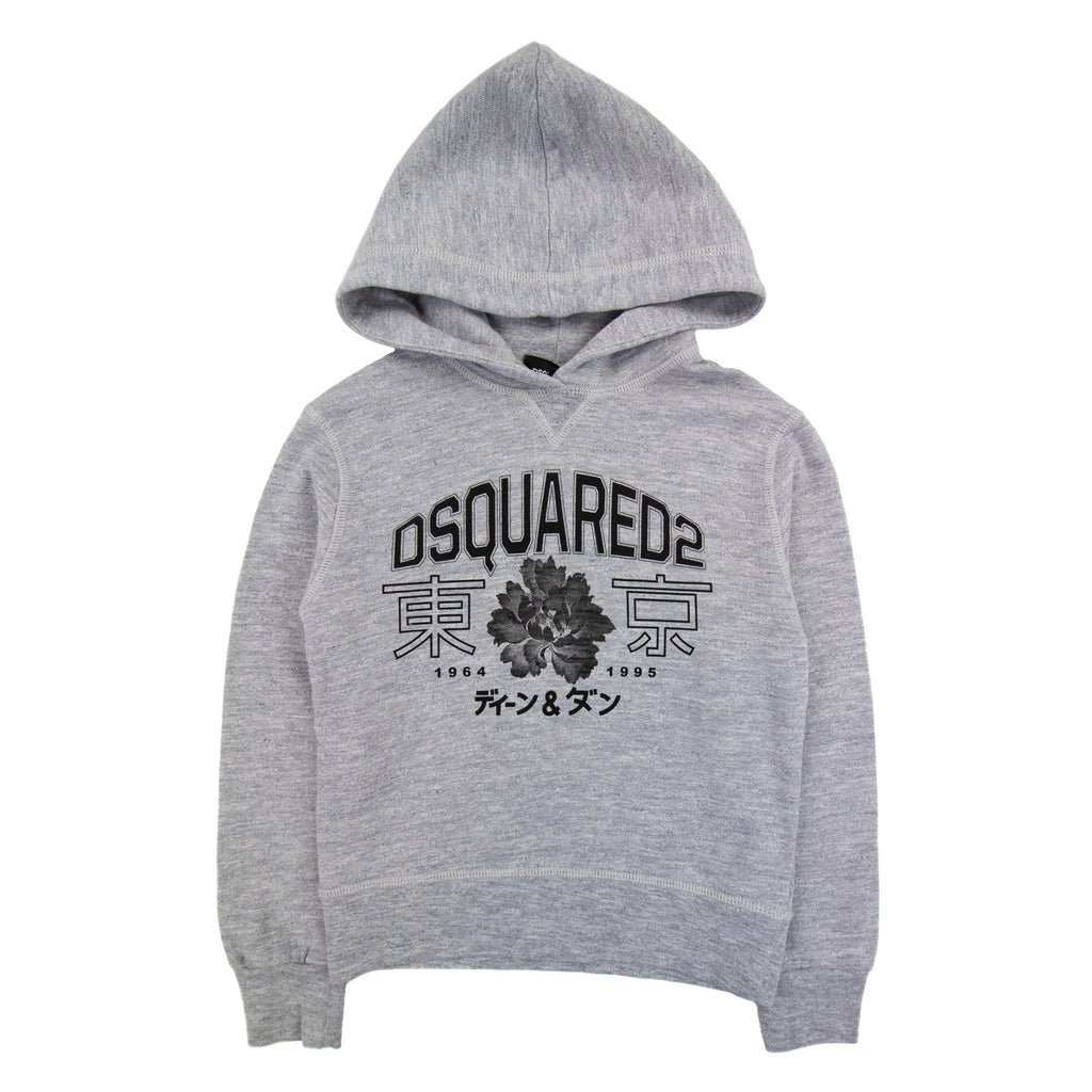 Dsquared2 Kids Logo Print Hoodied Sweatshirt Grey