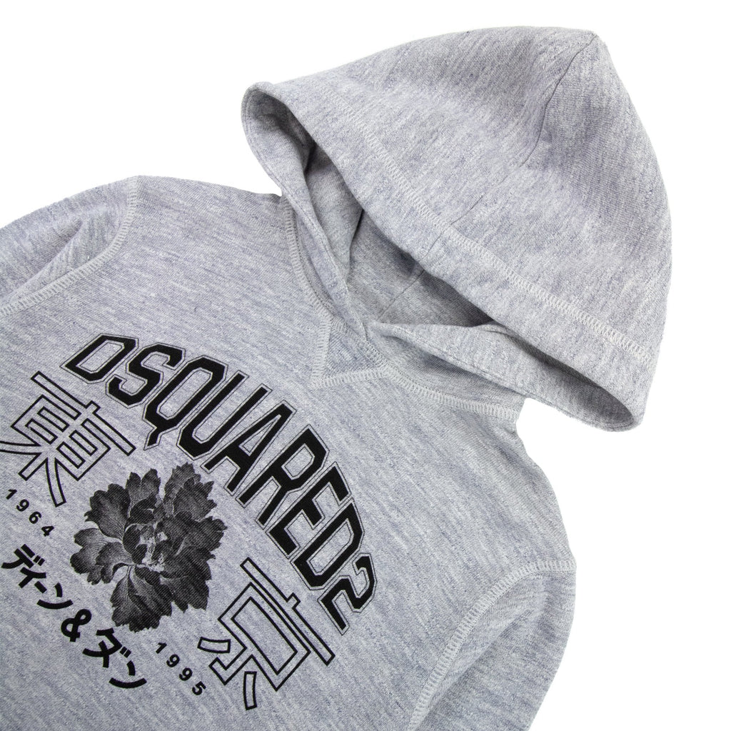 Dsquared2 Kids Logo Print Hoodied Sweatshirt Grey