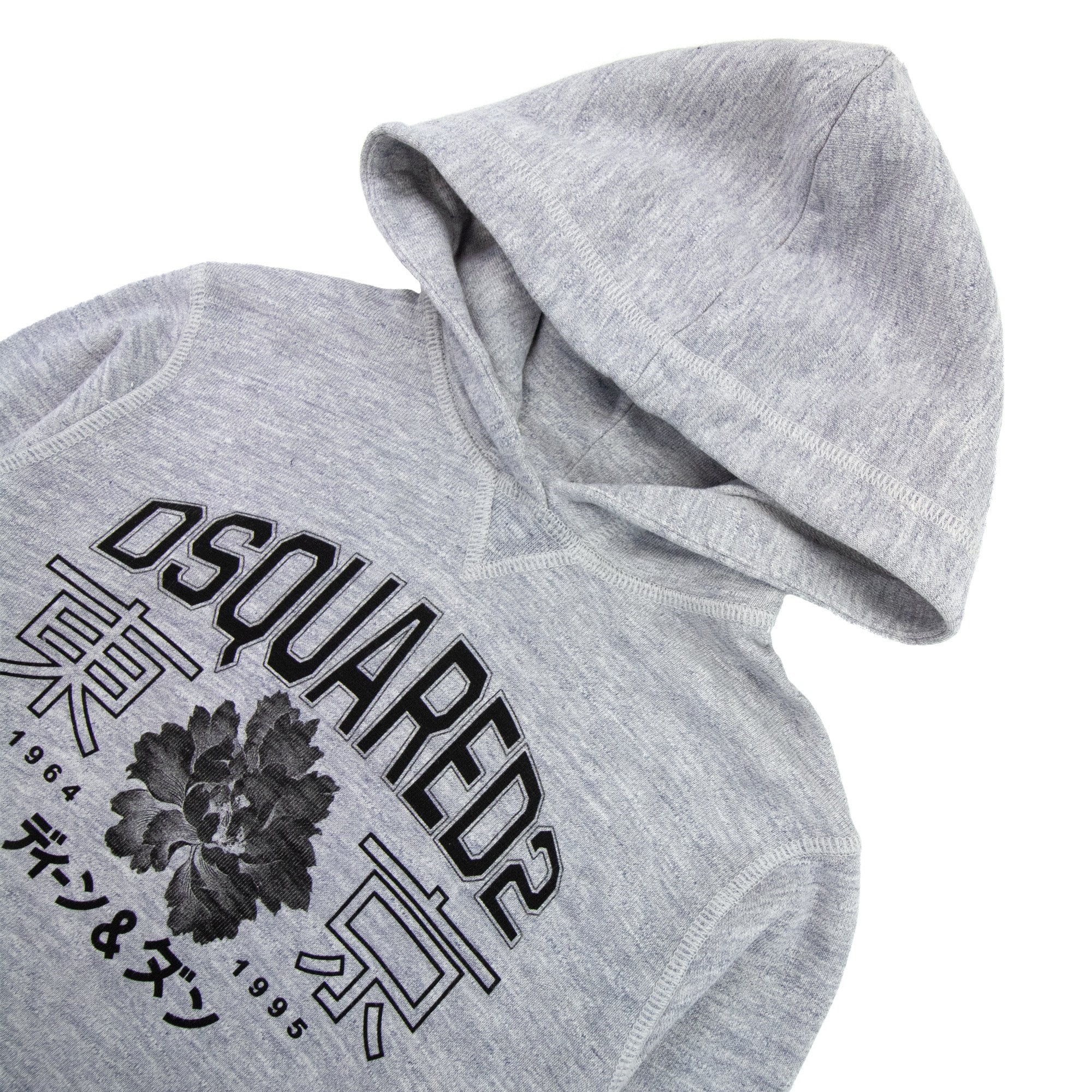 Dsquared2 Kids Logo Print Hoodied Sweatshirt Grey