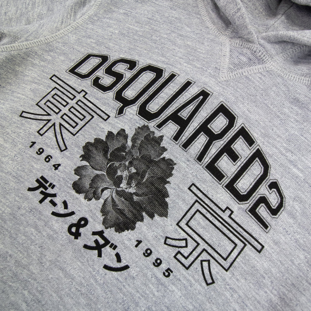 Dsquared2 Kids Logo Print Hoodied Sweatshirt Grey