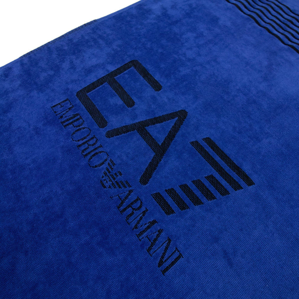 Ea7 Logo Cotton Gym Towel Blue