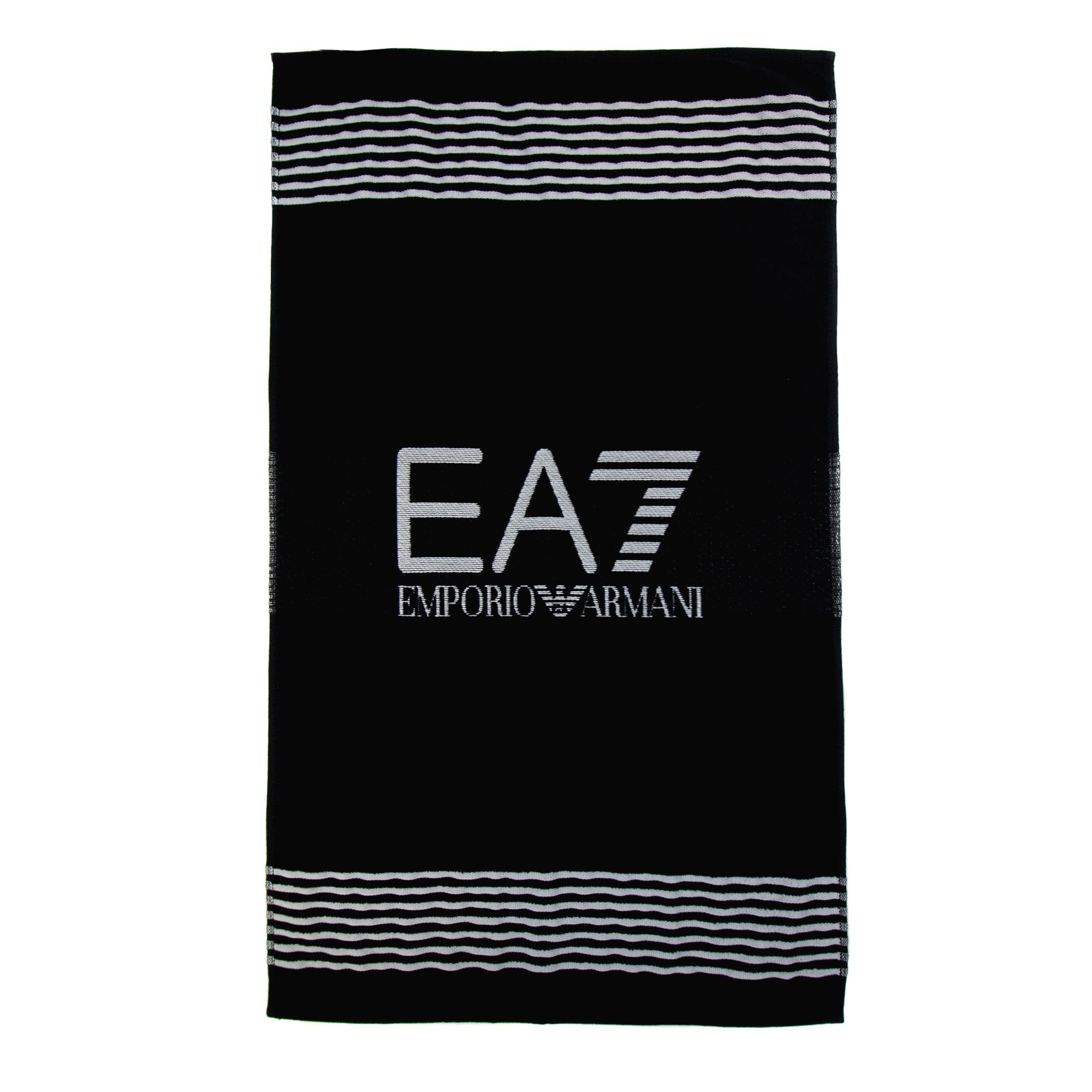Ea7 Logo Cotton Gym Towel Black