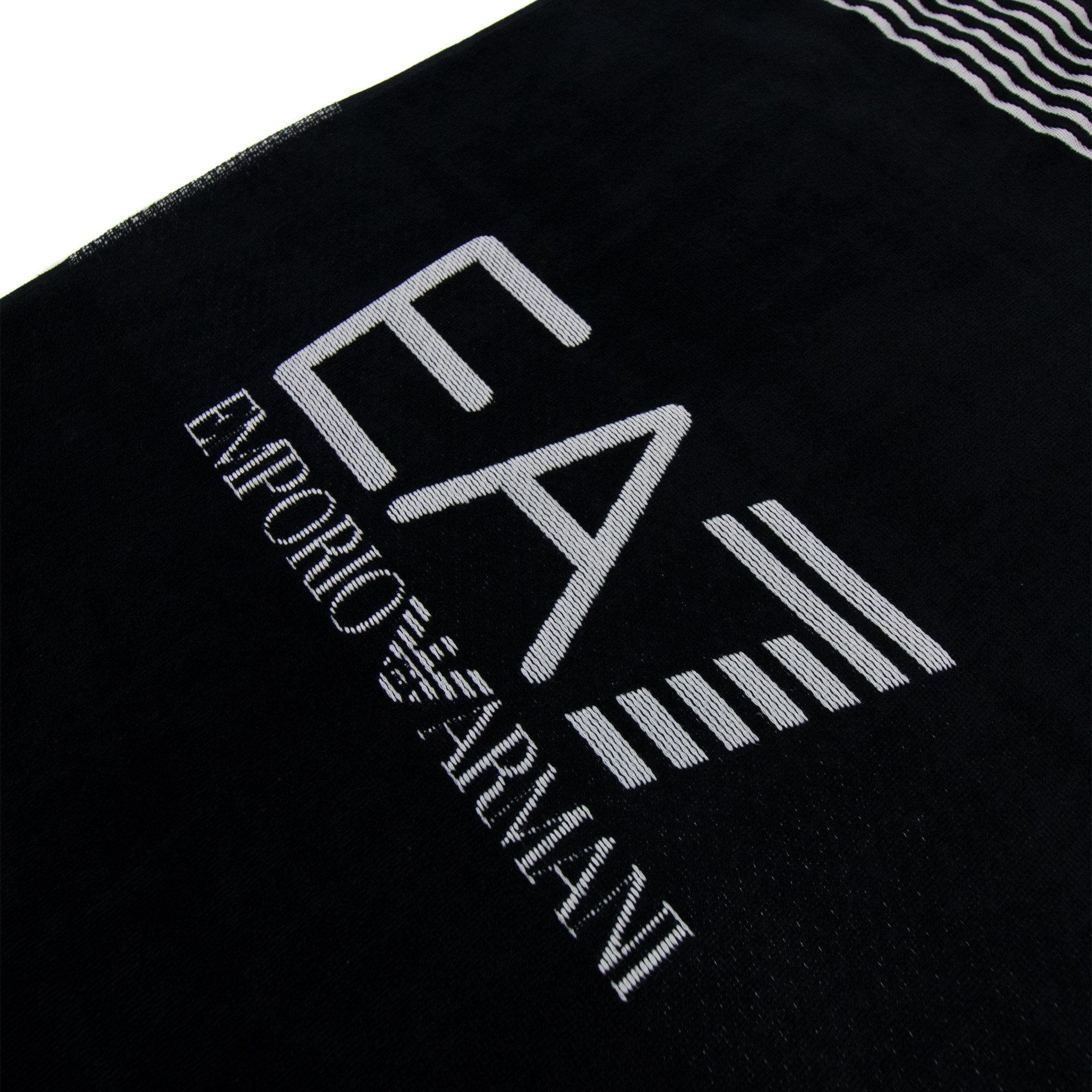 Ea7 Logo Cotton Gym Towel Black