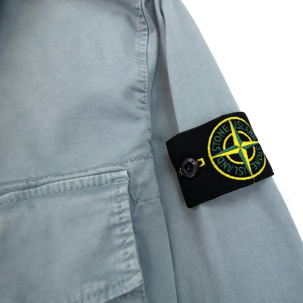 Stone Island 10304 Organic Cotton Old Treatment Overshirt Sky Blue V0141