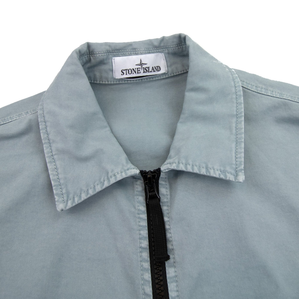 Stone Island 10304 Organic Cotton Old Treatment Overshirt Sky Blue V0141