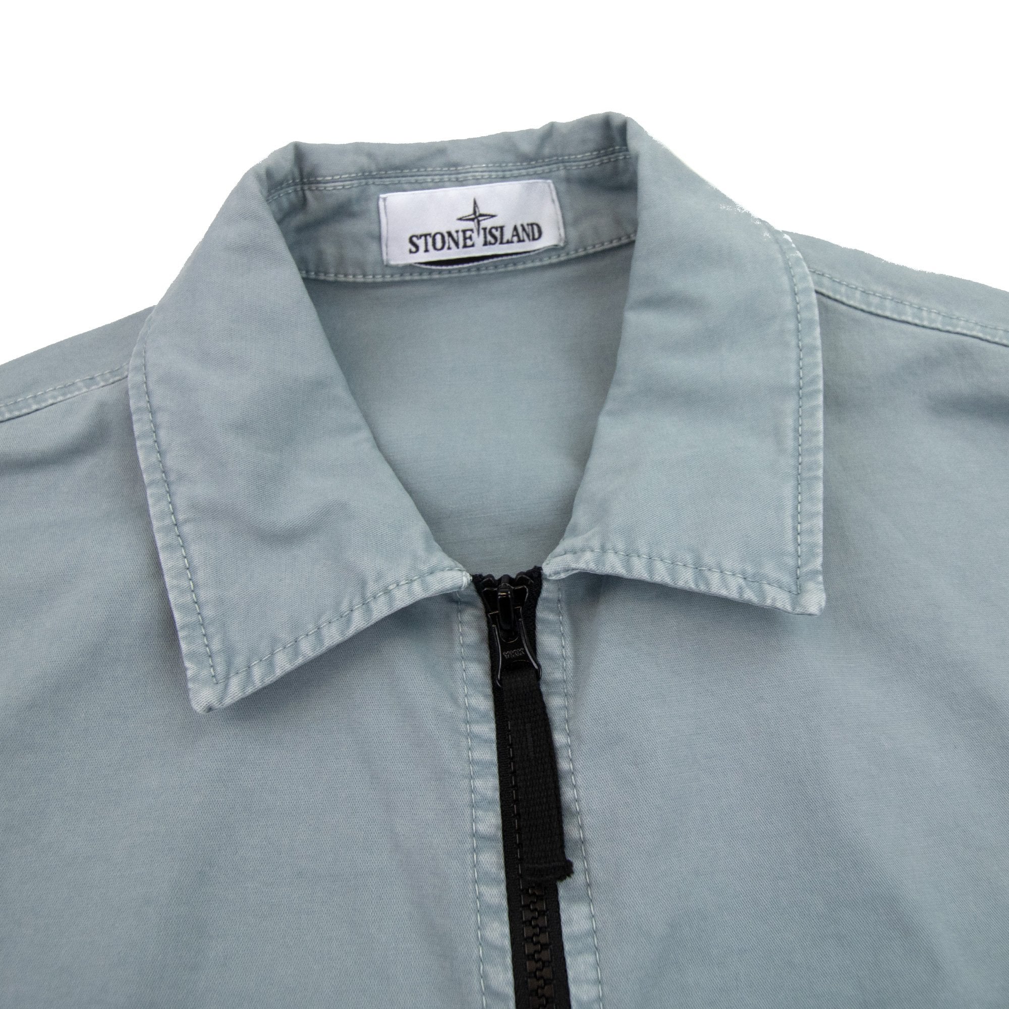Stone Island 10304 Organic Cotton Old Treatment Overshirt Sky Blue V0141