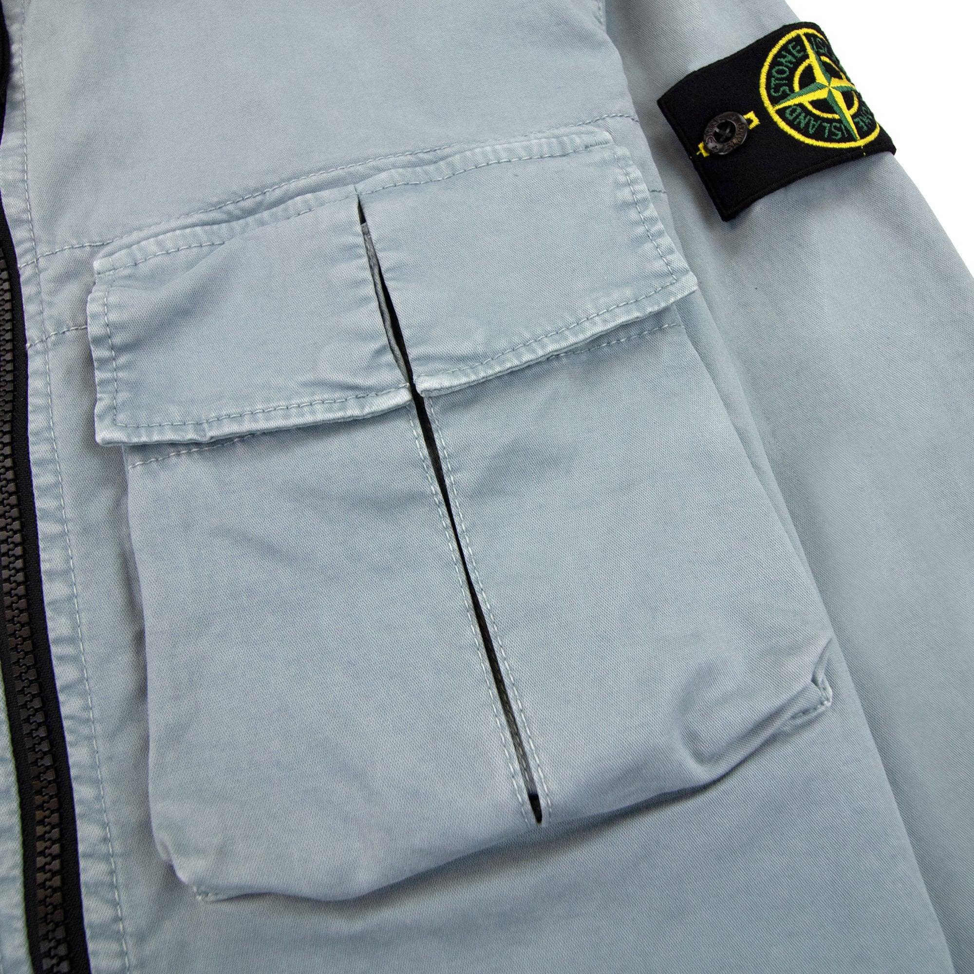 Stone Island 10304 Organic Cotton Old Treatment Overshirt Sky Blue V0141
