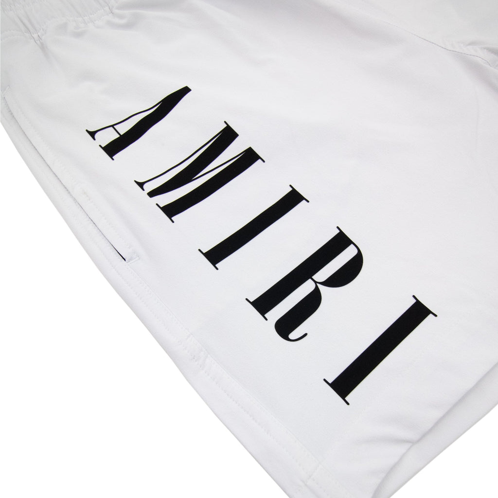 Amiri Vertical Logo Swim Shorts White