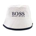 Hugo Boss Kids Logo Reversible Bucket Hat White/navy