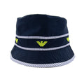 Armani Junior Eagle Logo Bucket Hat Navy Blue